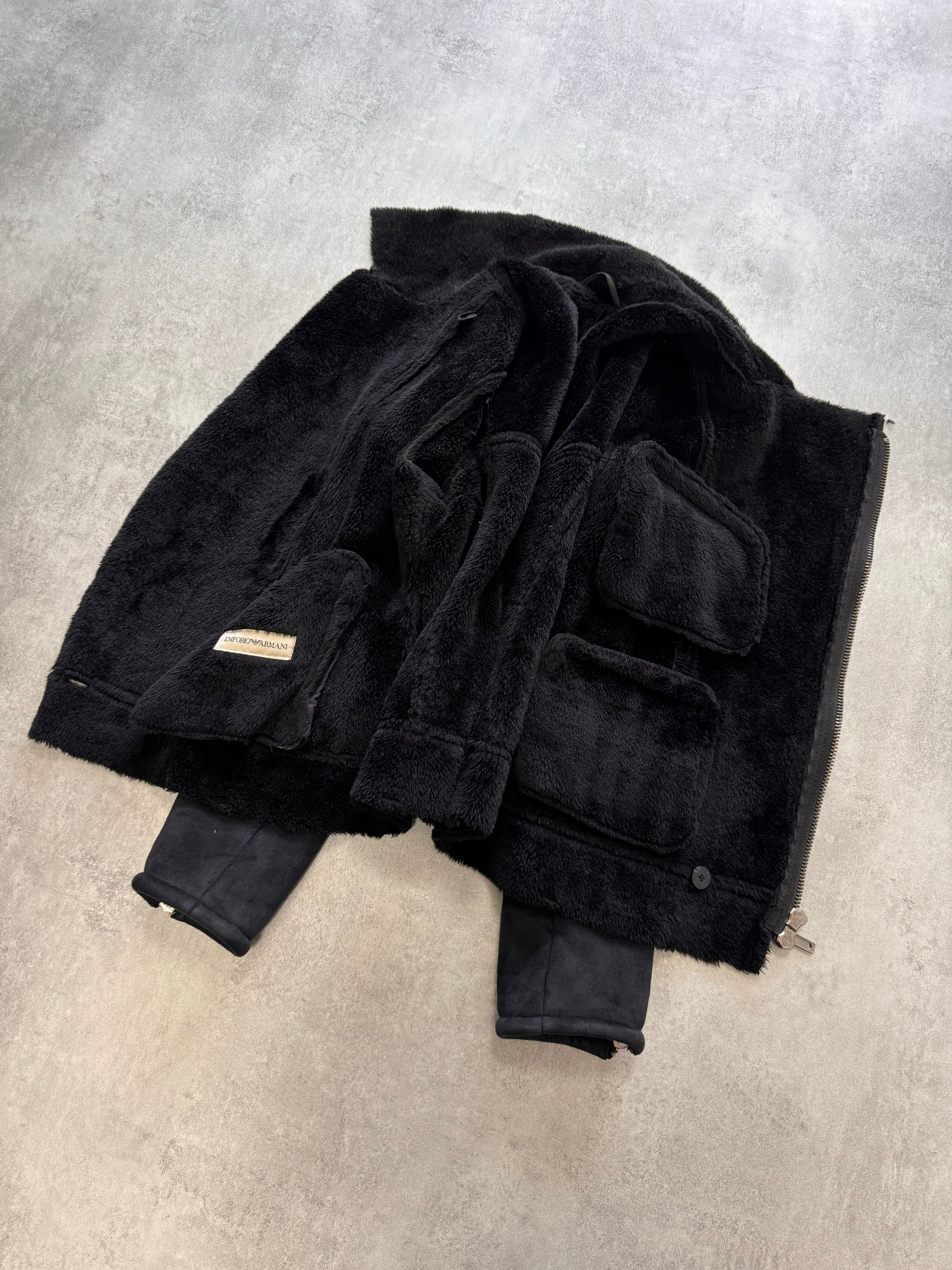 1990s Emporio Armani Arm Zip Asymmetrical Jacket