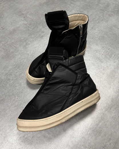 Rick Owens Drkshdw Black Waxed Nylon Hoofdunks Sneakers (43eu/us9,5)