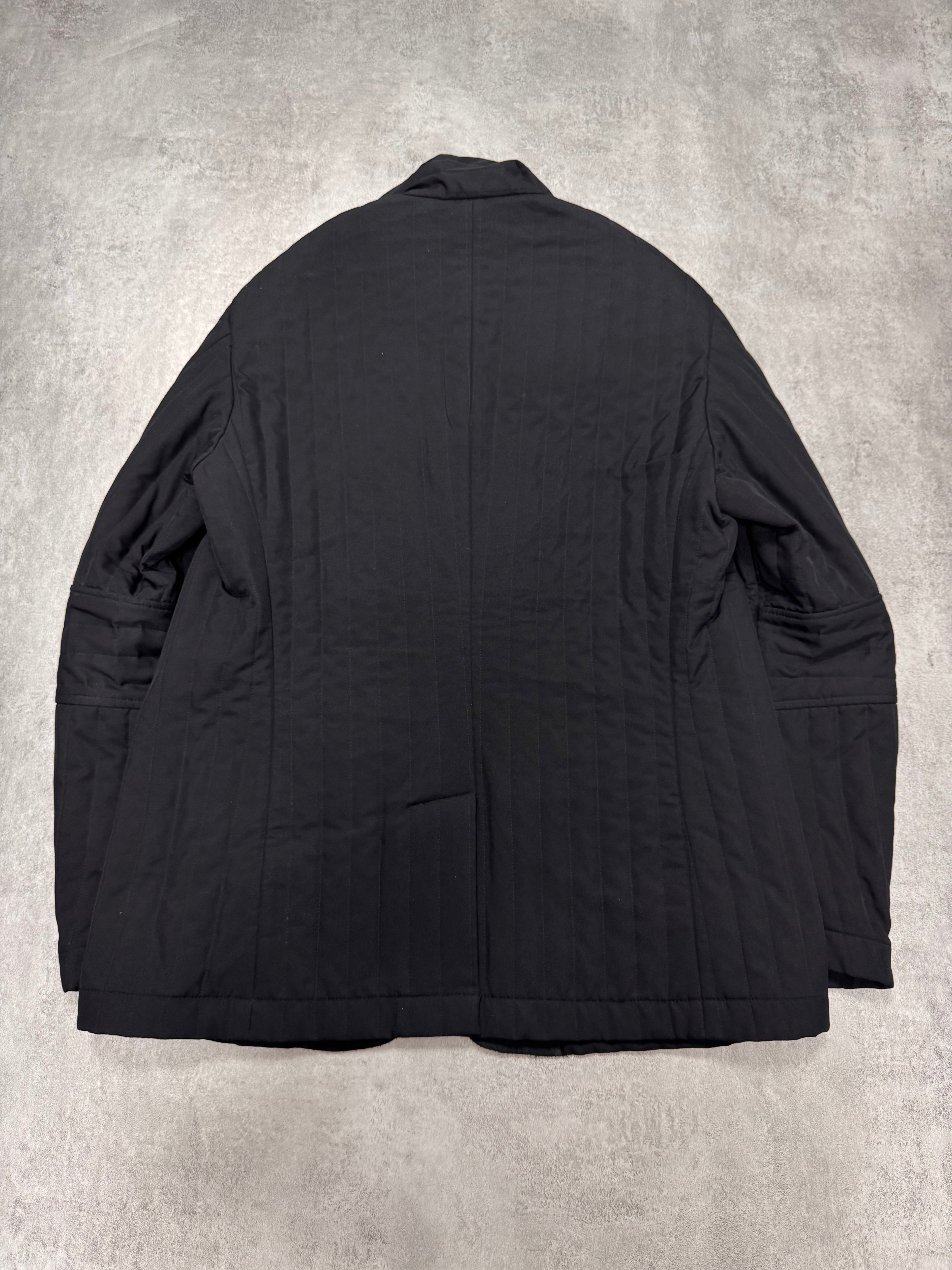 2000s Armani Padded Lines Black Coat