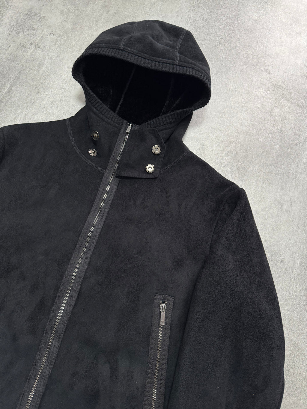 AW2008 Emporio Armani Hooded Soft Black Jacket