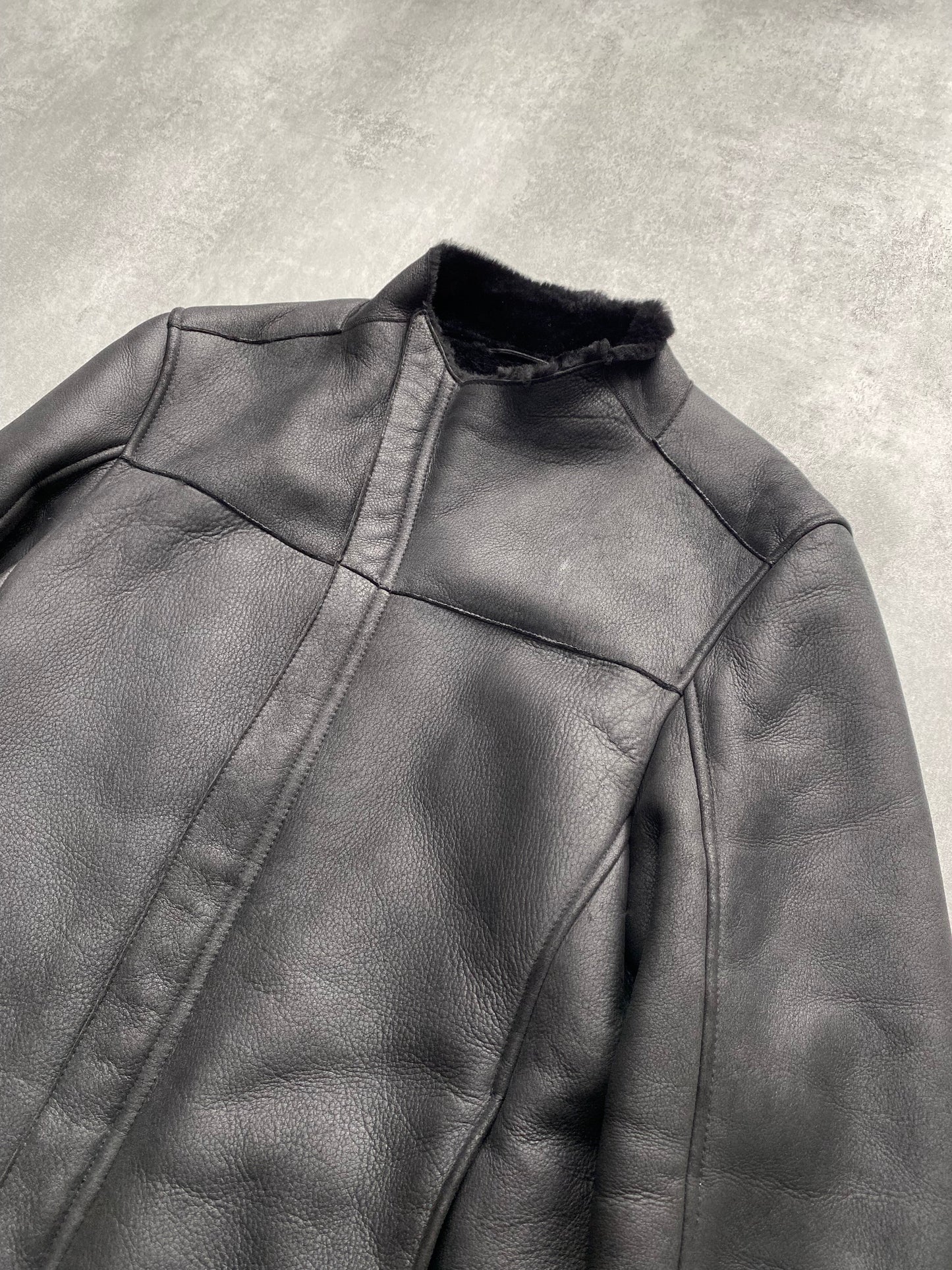 AW2015 Emporio Armani Asymmetrical Leather Jacket (M)