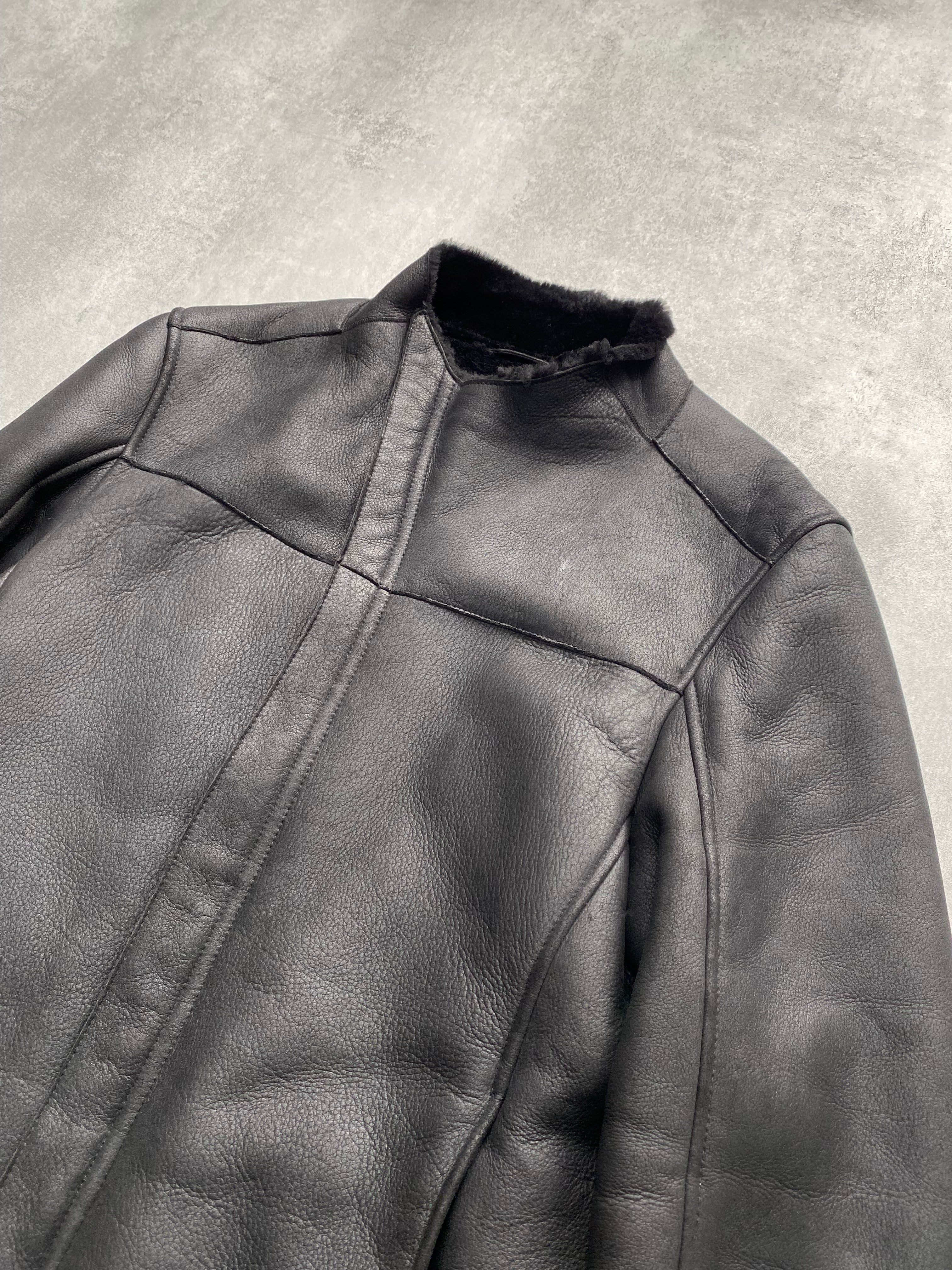 AW2015 Emporio Armani Asymmetrical Leather Jacket
