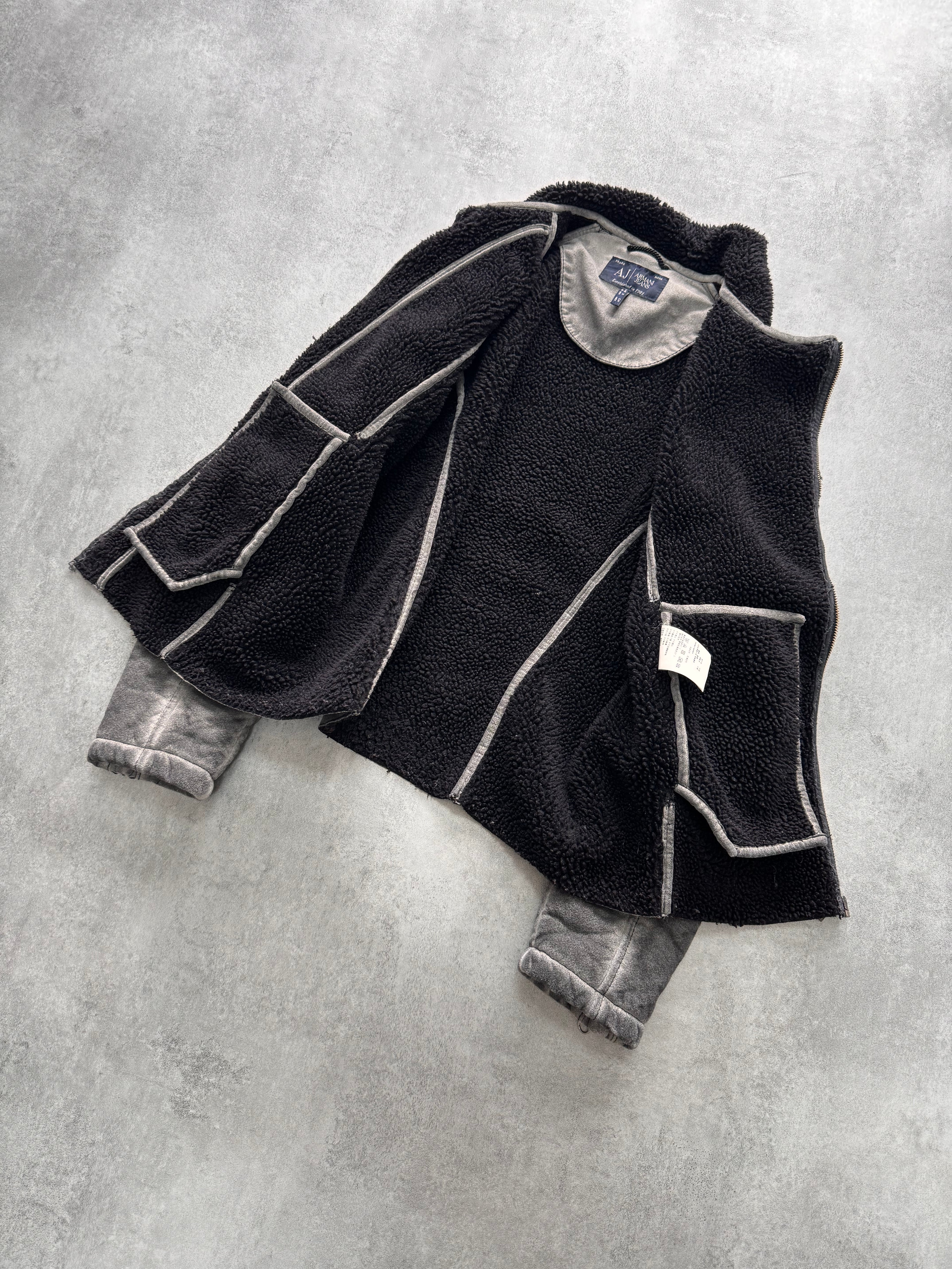 2000s Armani Acid Grey Asymmetrical zip Jacket