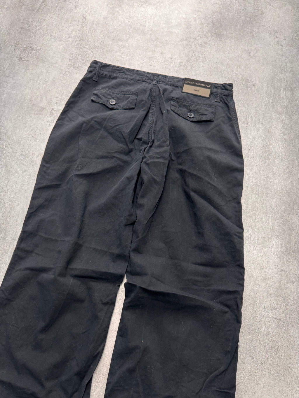 2000s Dolce & Gabbana Basic Studded Cargo Black Pants