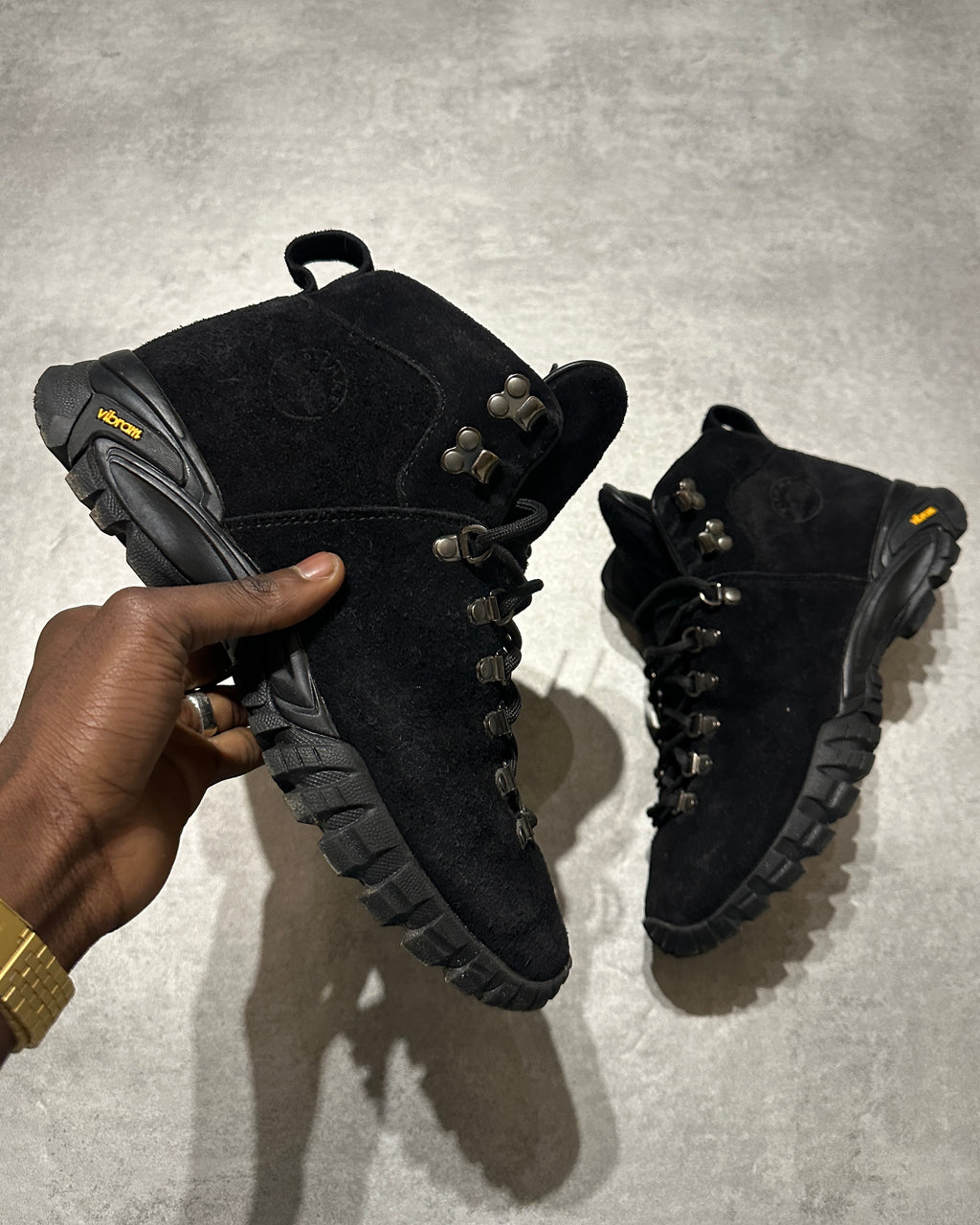 Diemme Suede Leather Vibram Black Hiking Boots