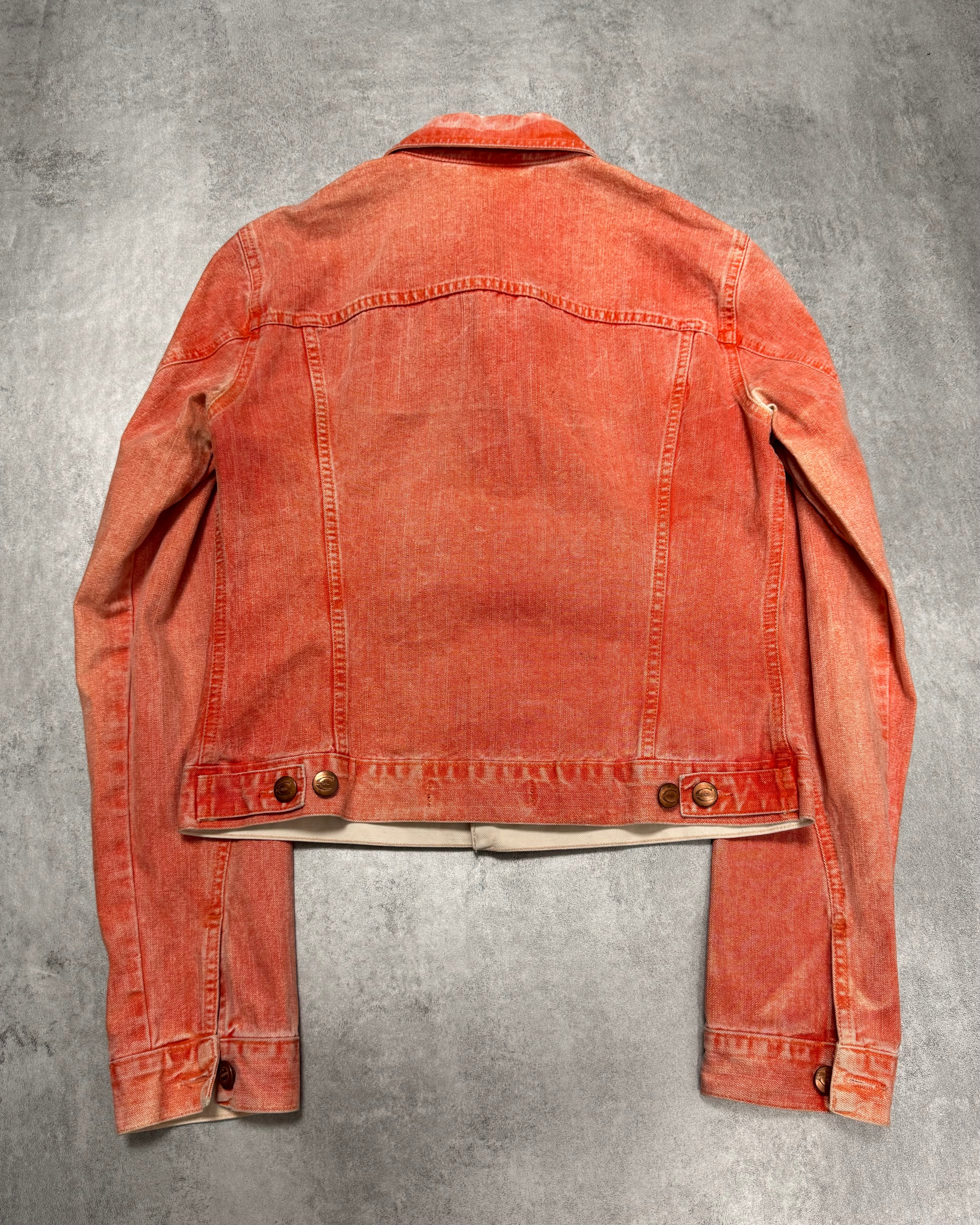 2000s Cavalli Pink Print Denim Jacket