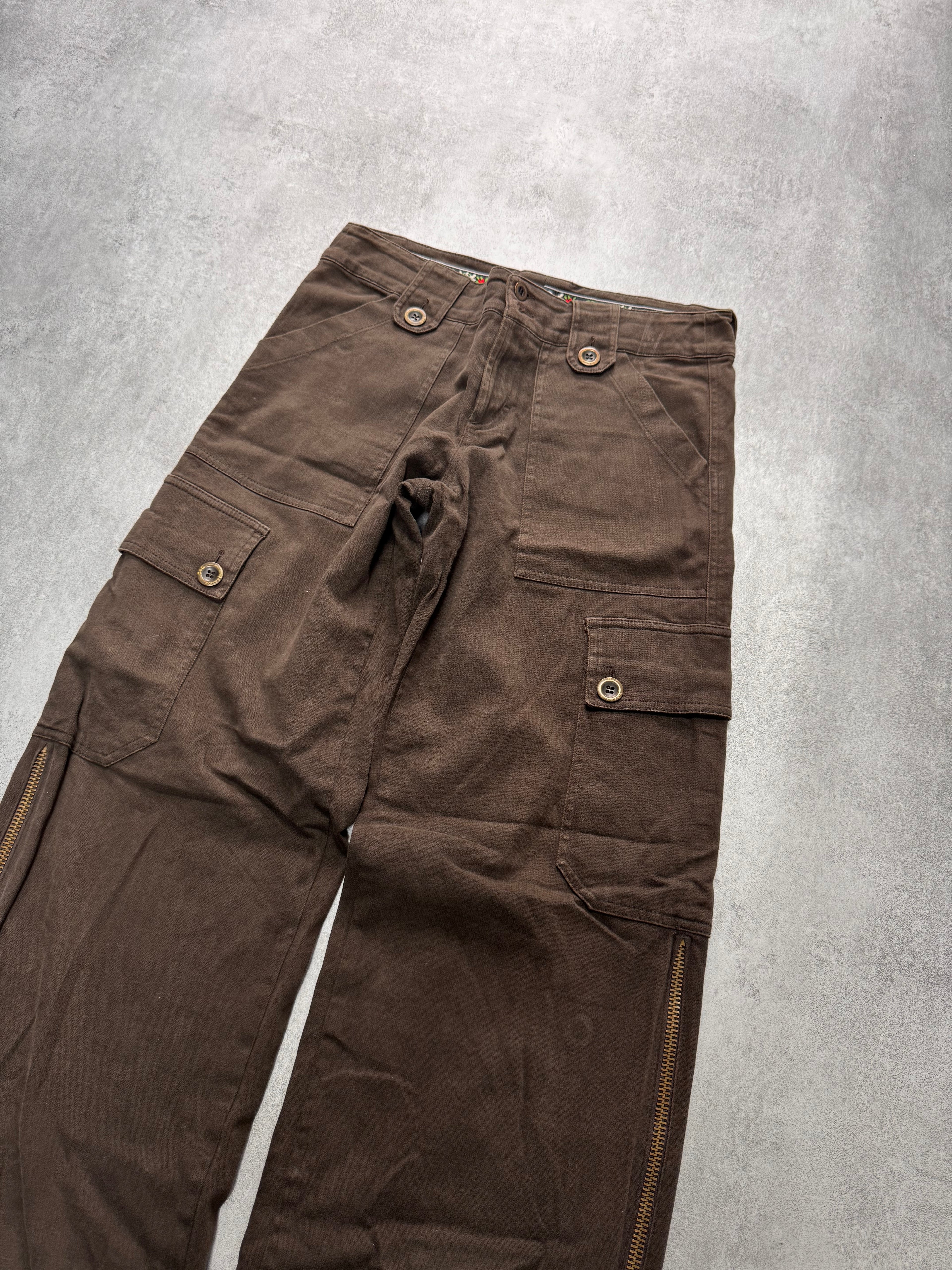 2000s Dolce & Gabbana Cargo Long Zips Brown Pants