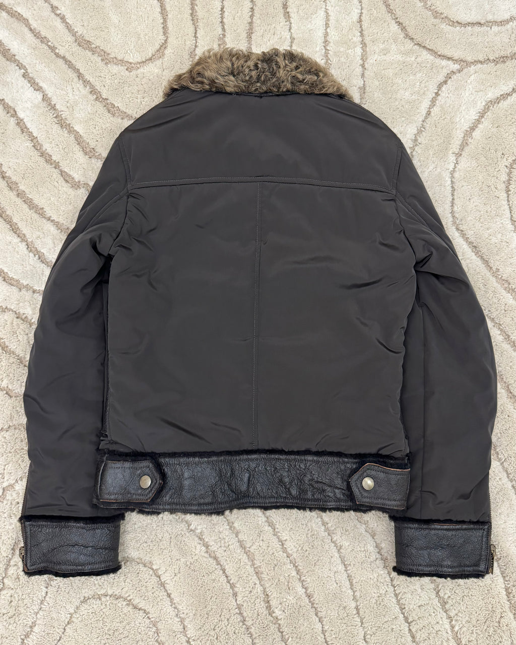 Dolce & Gabbana Shearling Hybrid Bomber Jacket (S)