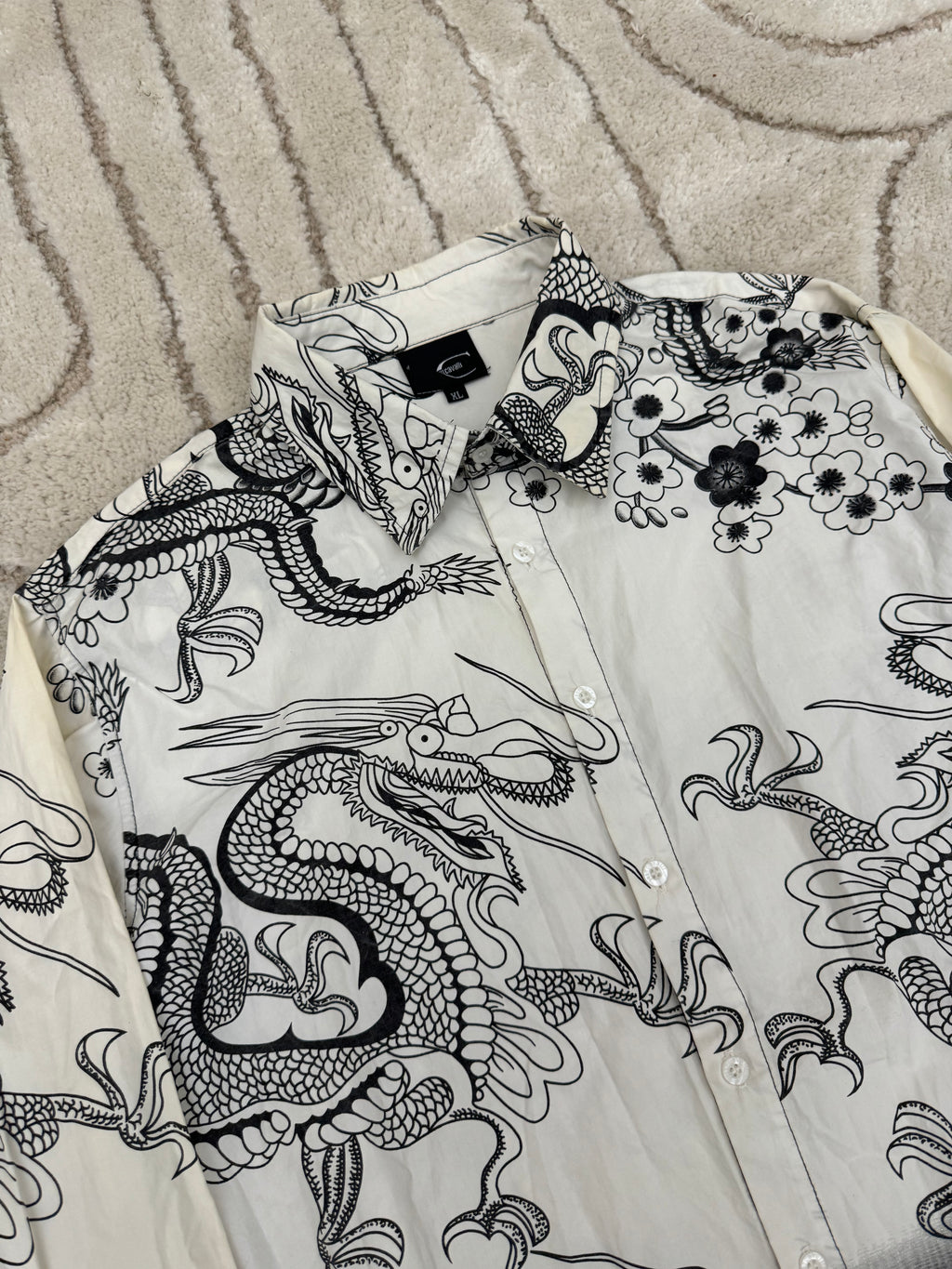 2000s Mystic Cavalli Asian Dragon Shirt