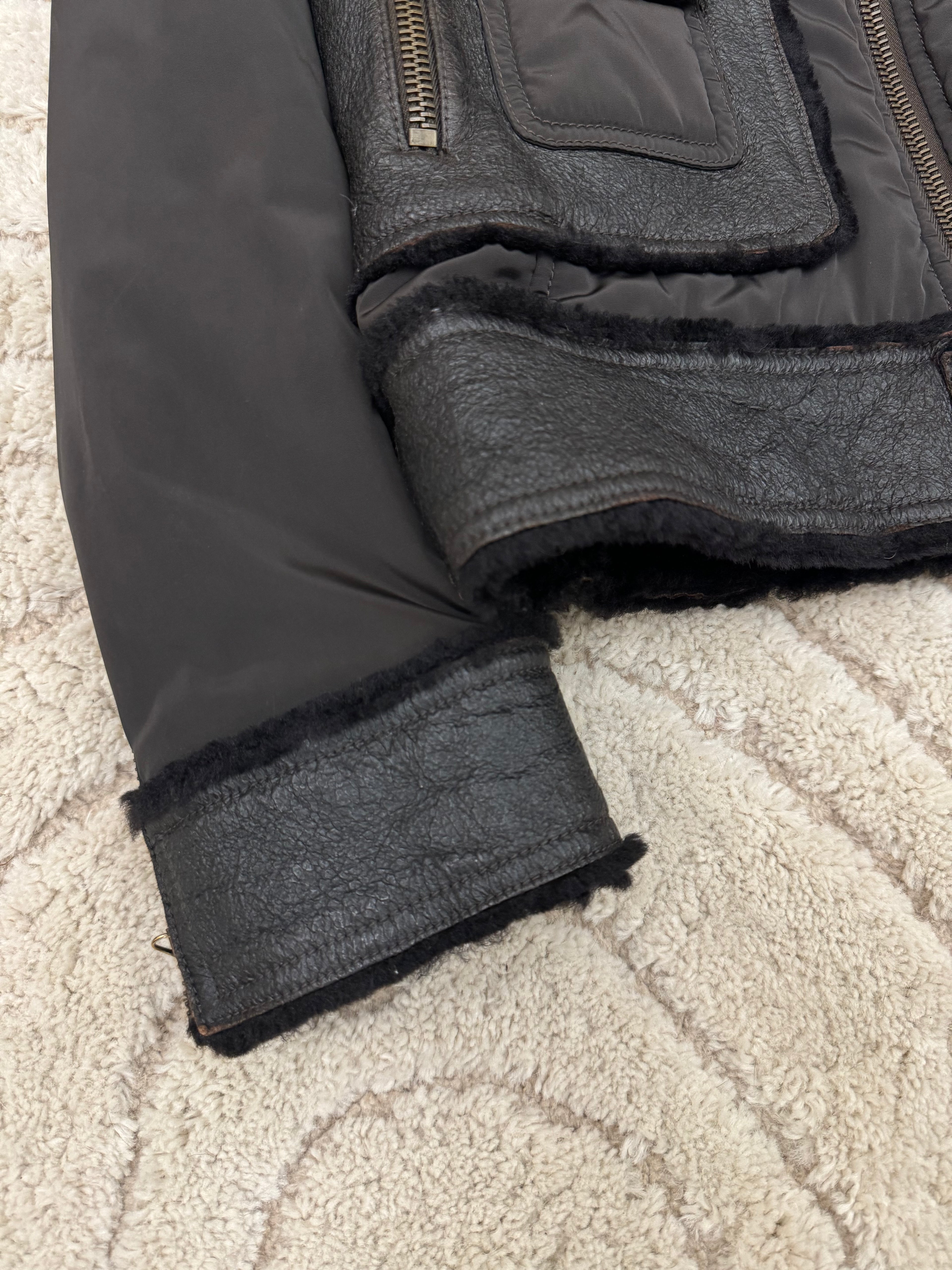 Dolce & Gabbana Shearling Hybrid Bomber Jacket (S)