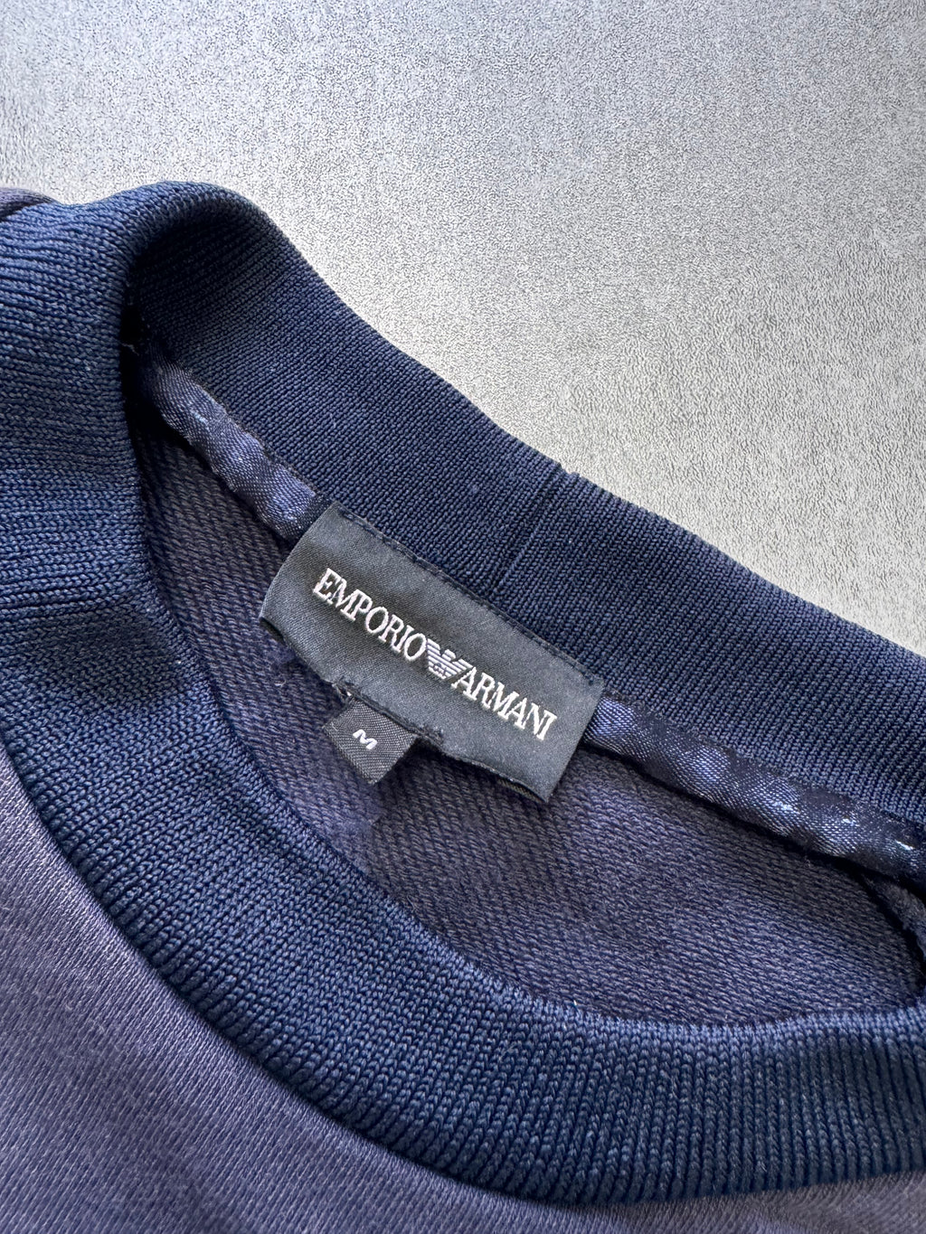 SS2017 Emporio Armani Embroidered Natural Royal Eagle Purple Sweater