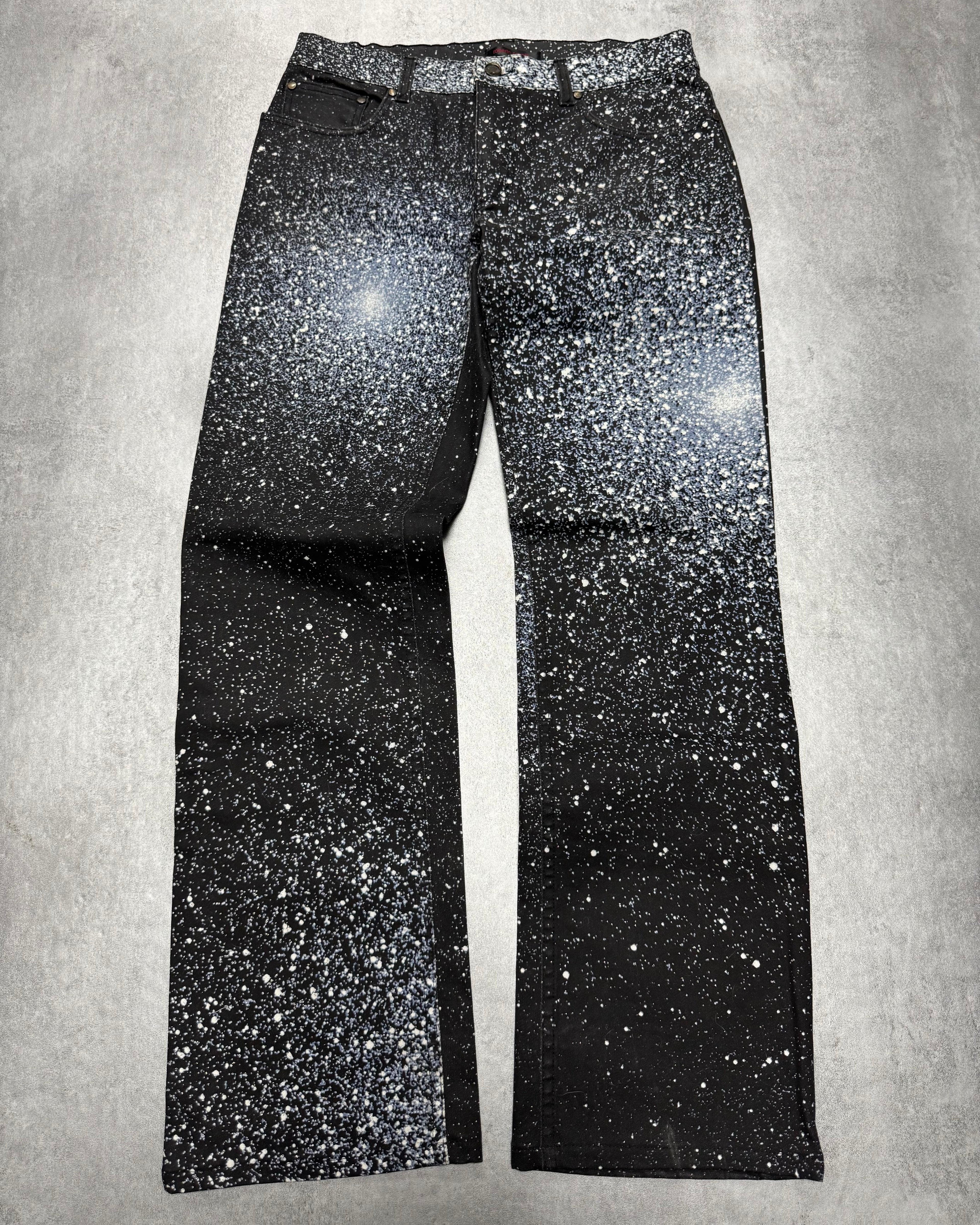 2000s Roberto Cavalli Galaxy White Expansion Pants