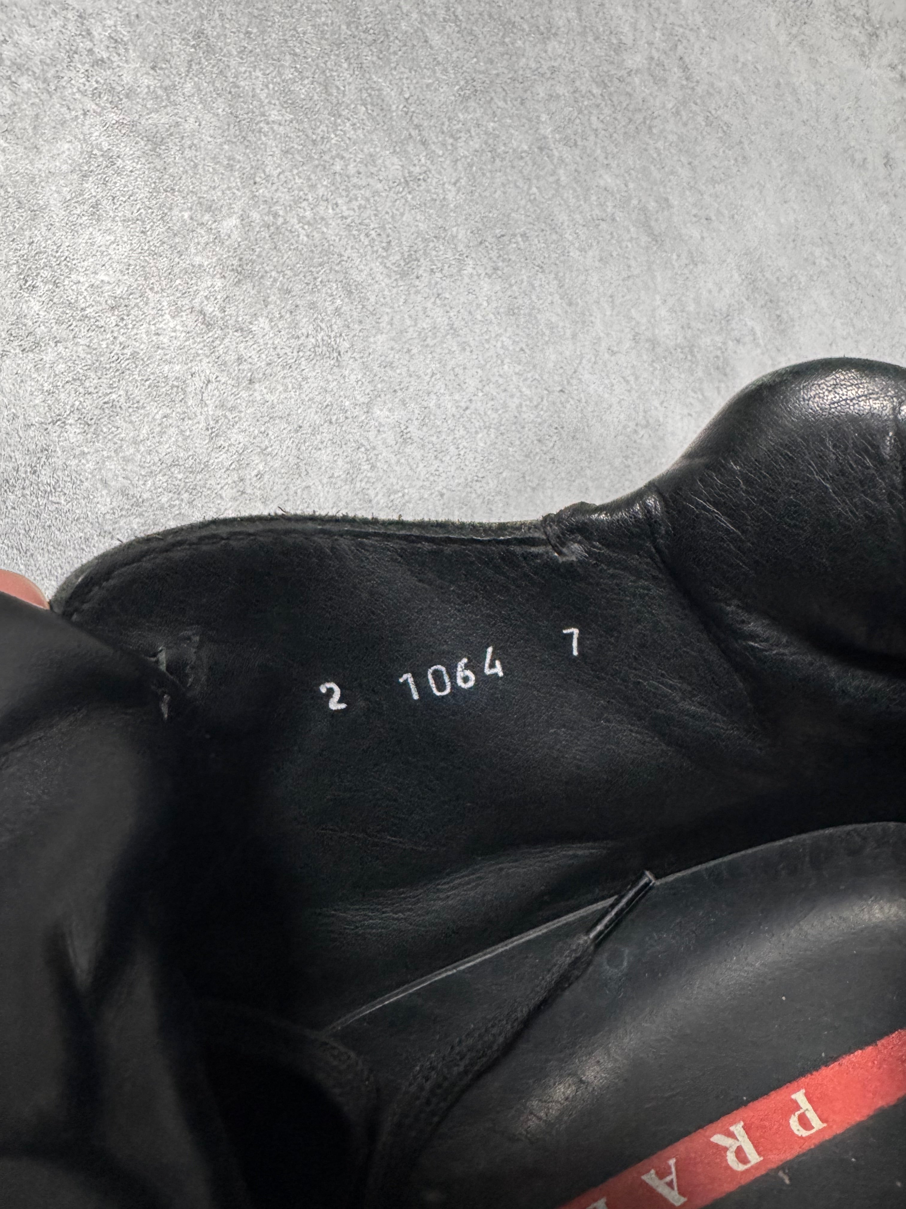 FW2000 Prada Vibram Hybrid Outdoor Black Leather Shoes