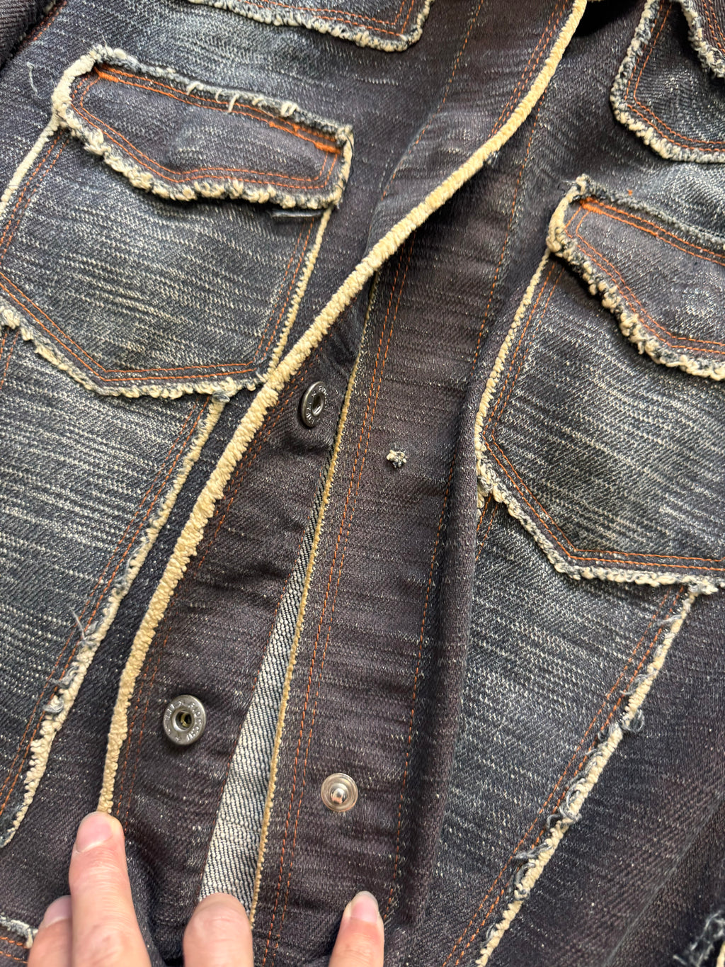 2000s Jean Paul Gaultier Denim Patchwork Jacket & Long Skirt Set