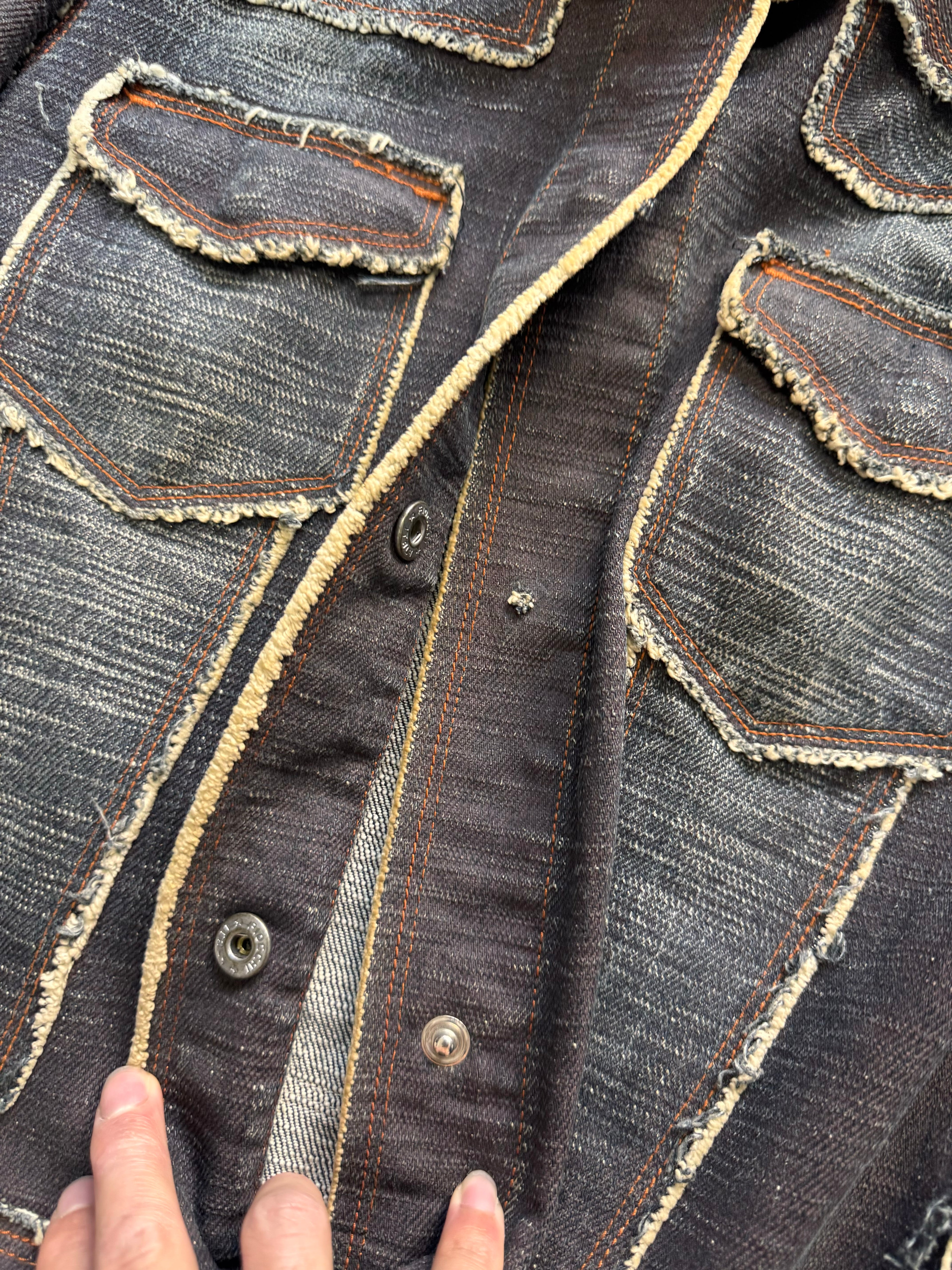 2000s Jean Paul Gaultier Denim Patchwork Jacket & Long Skirt Set