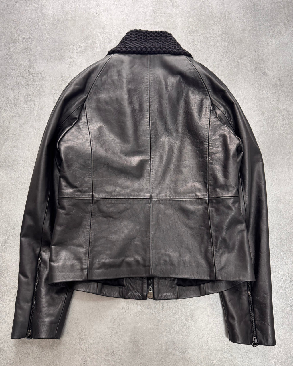 FW2012 Emporio Armani Pure Design Black Leather Jacket