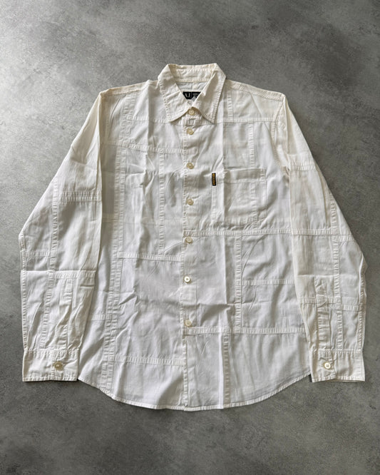 2000 年代 Armani 白色拼接衬衫 (L)