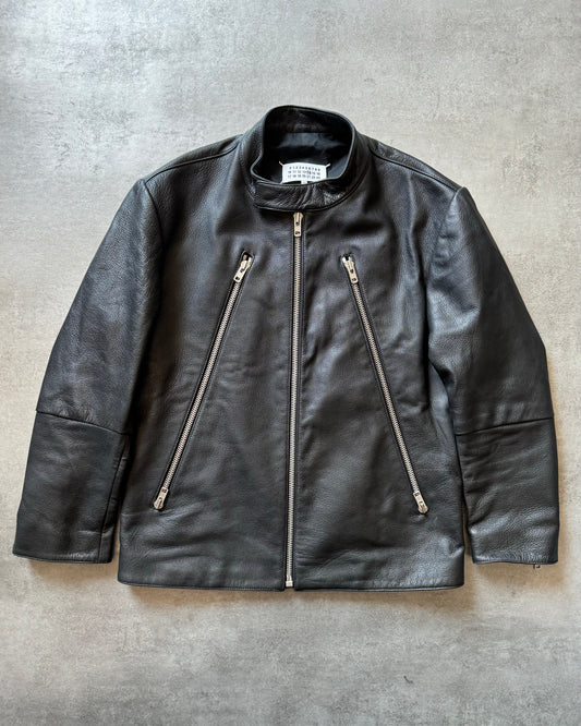 SS2020 Maison Margiela 5 Zips Black Leather Jacket (S) - 1