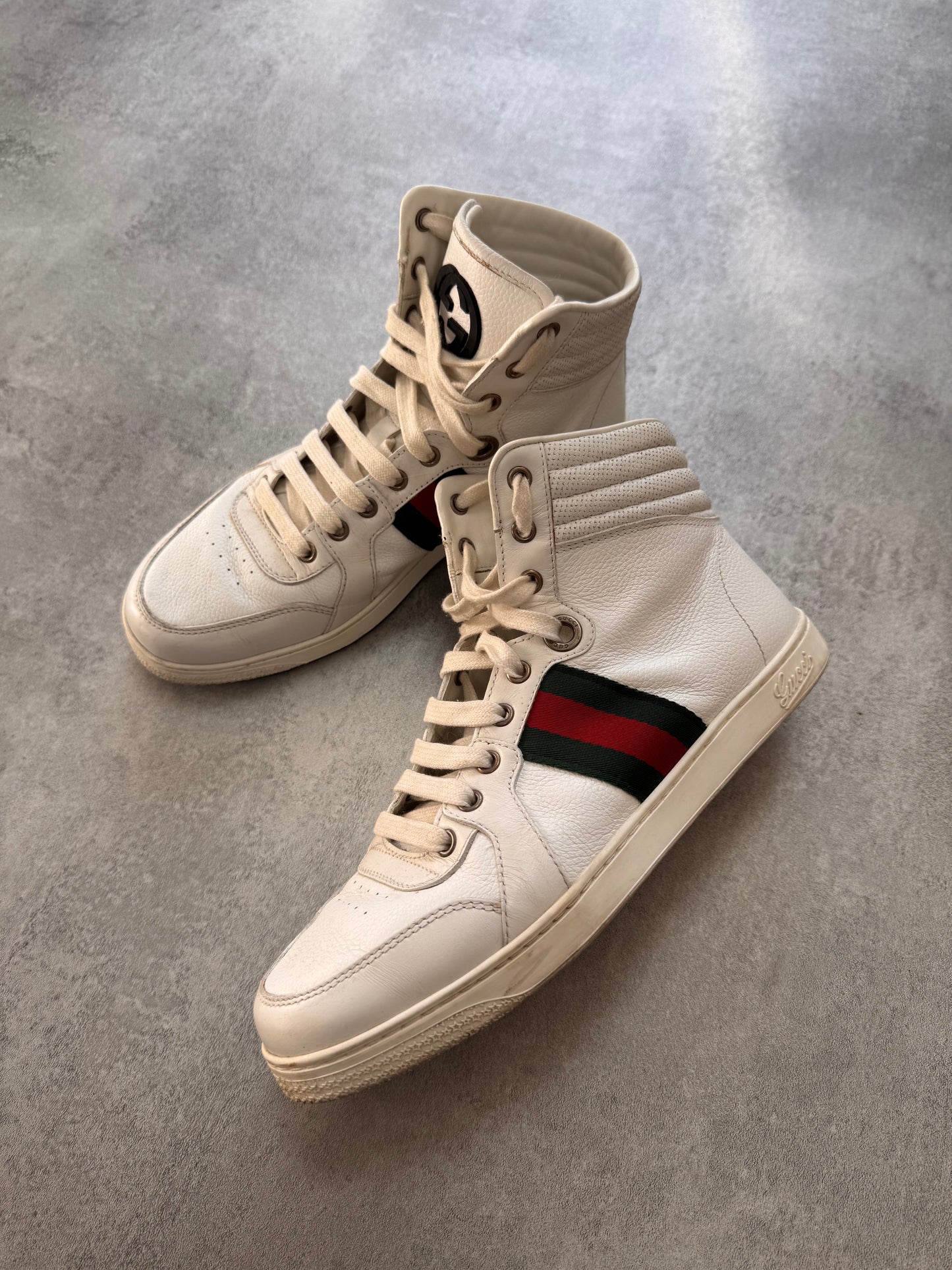 Gucci Italian White High Sneakers (40eu/us7)