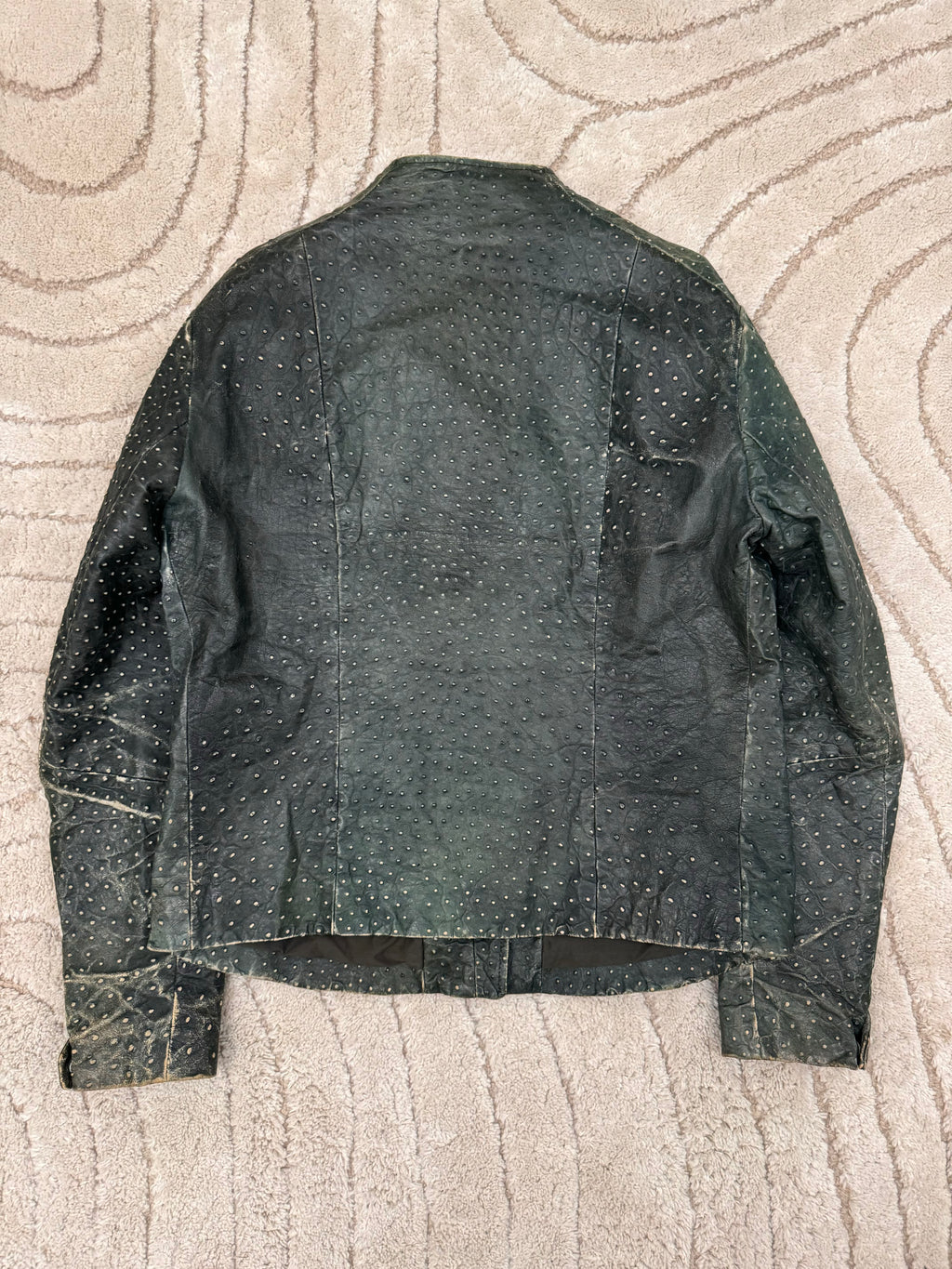 2009FW エンポリオ アルマーニ オーストリッチ レザー ジャケット (L)