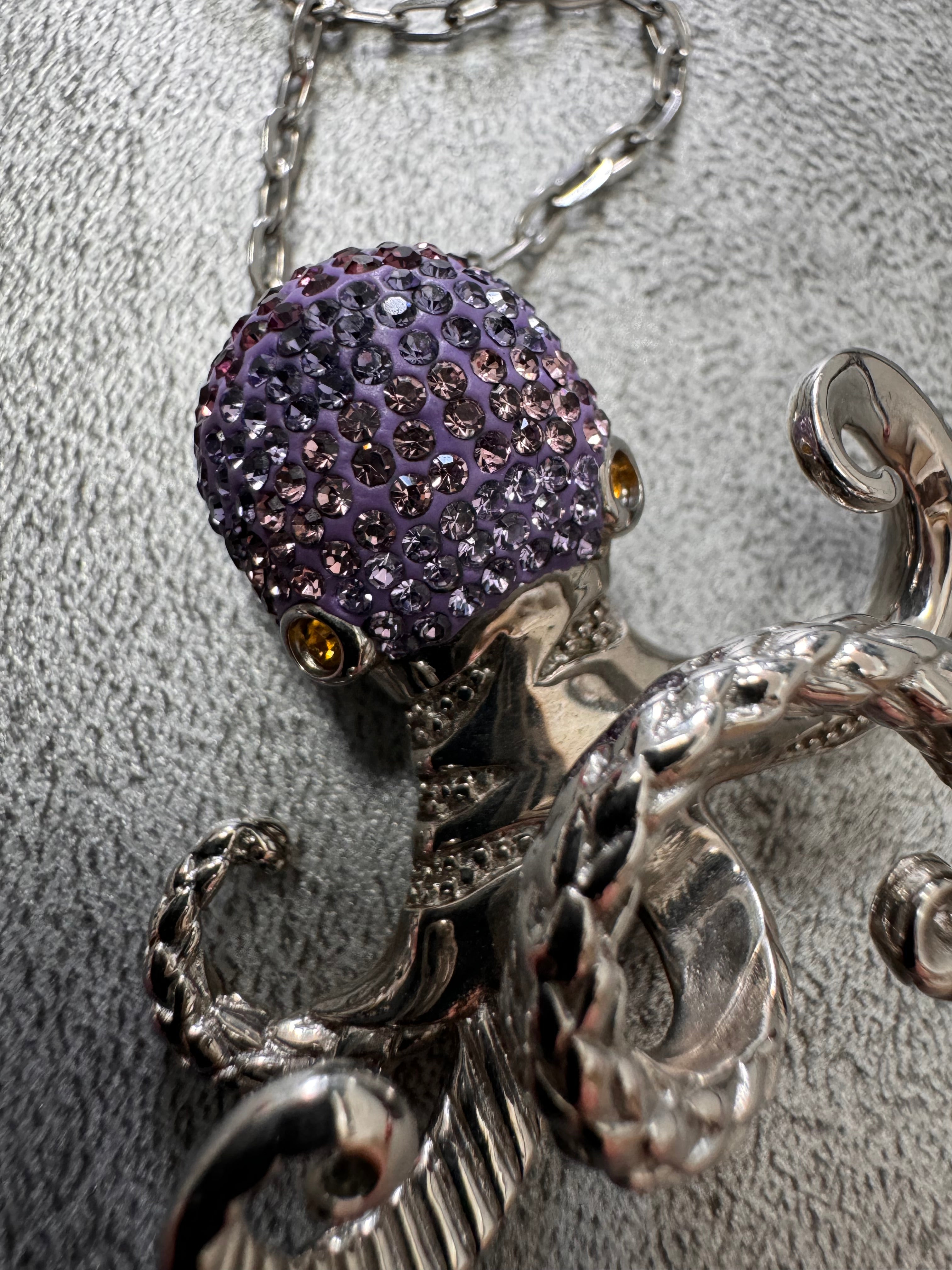 Cavalli Purple Octopus Stainless Steel Necklace