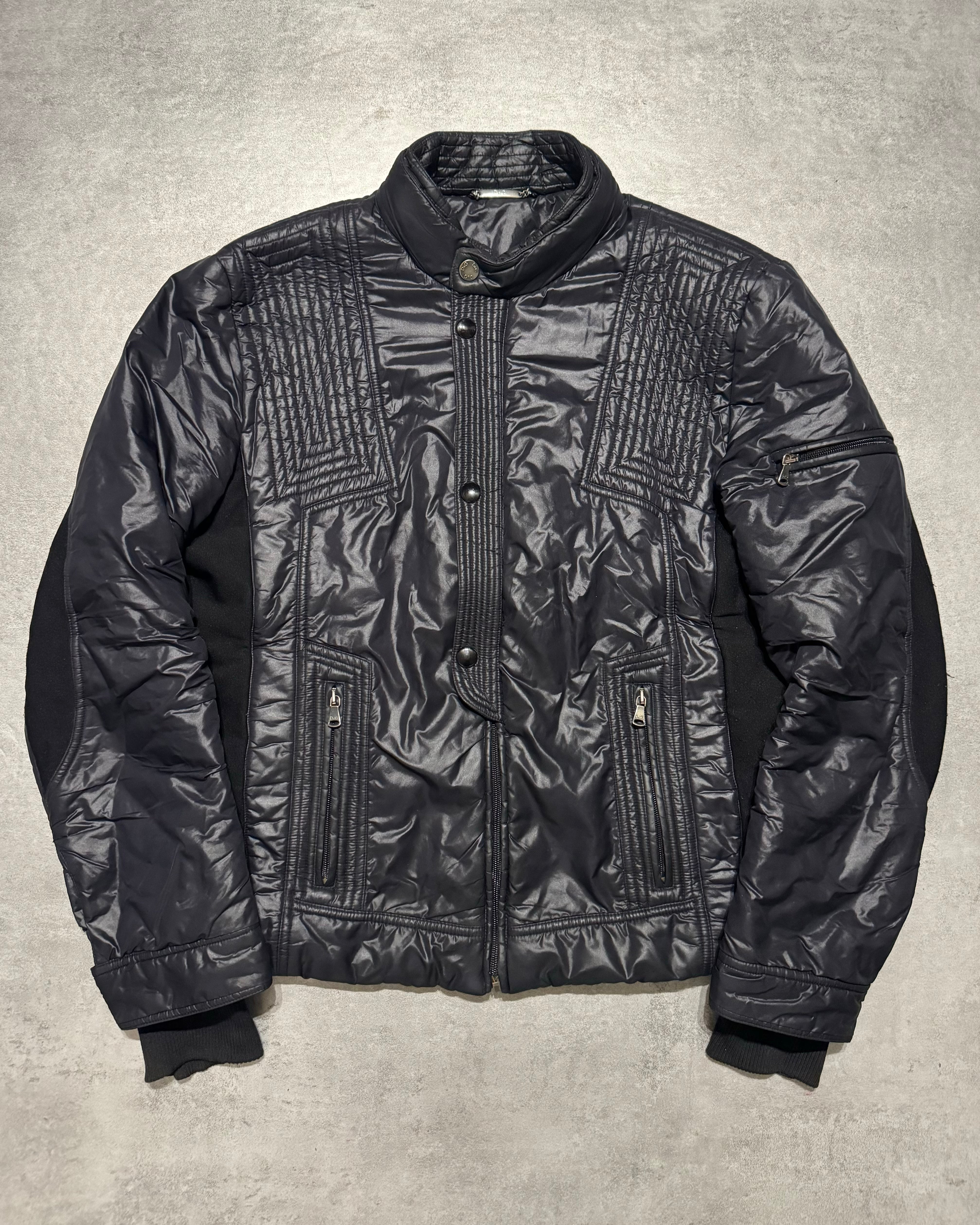 Boosted Jacket 2000s Dolce & Gabbana Navy Puffer Biker Boosted Jacket – Dolce Vita Hub