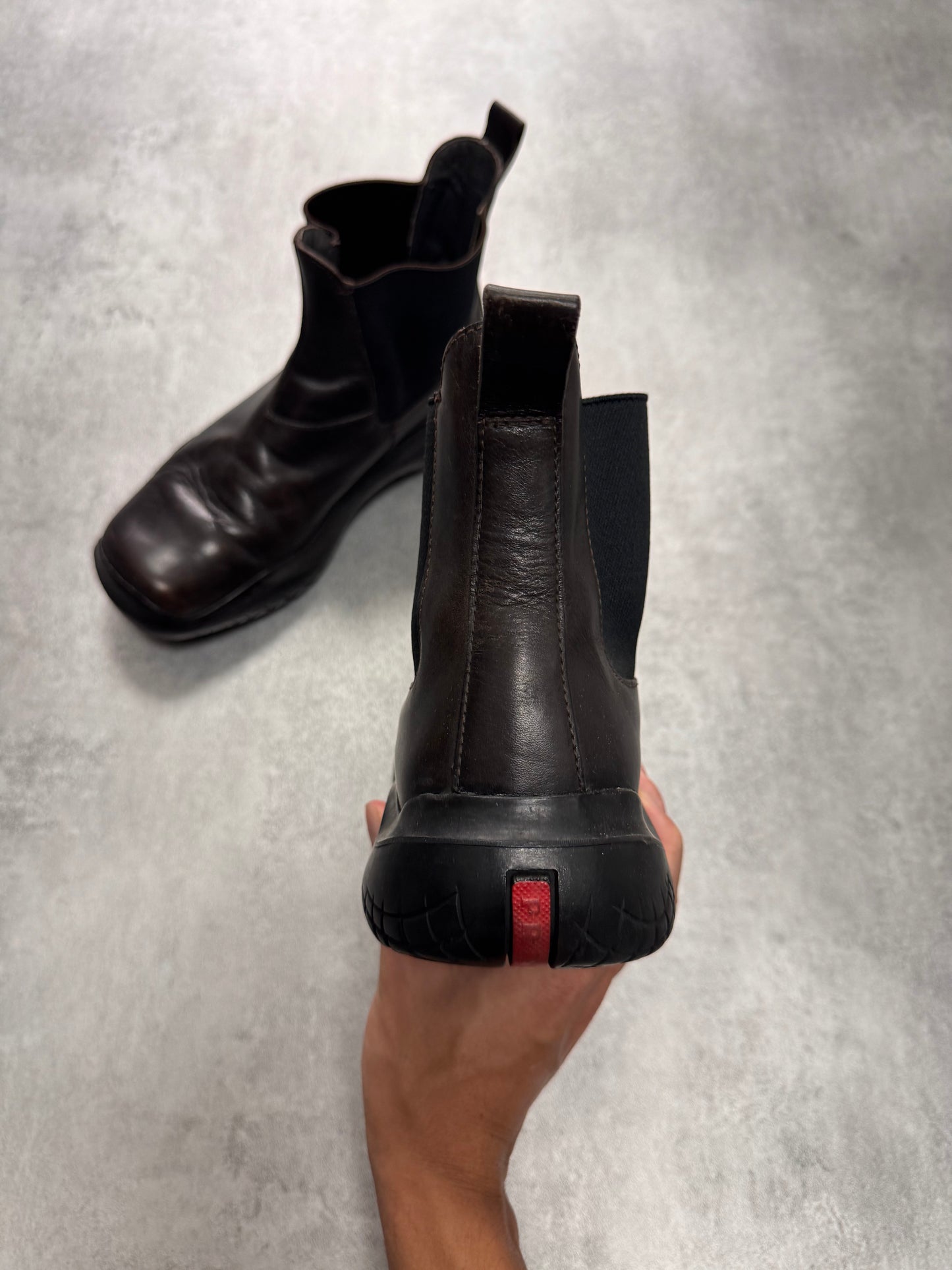 FW1999 Prada Brown Leather Boots (42eu/us8,5)