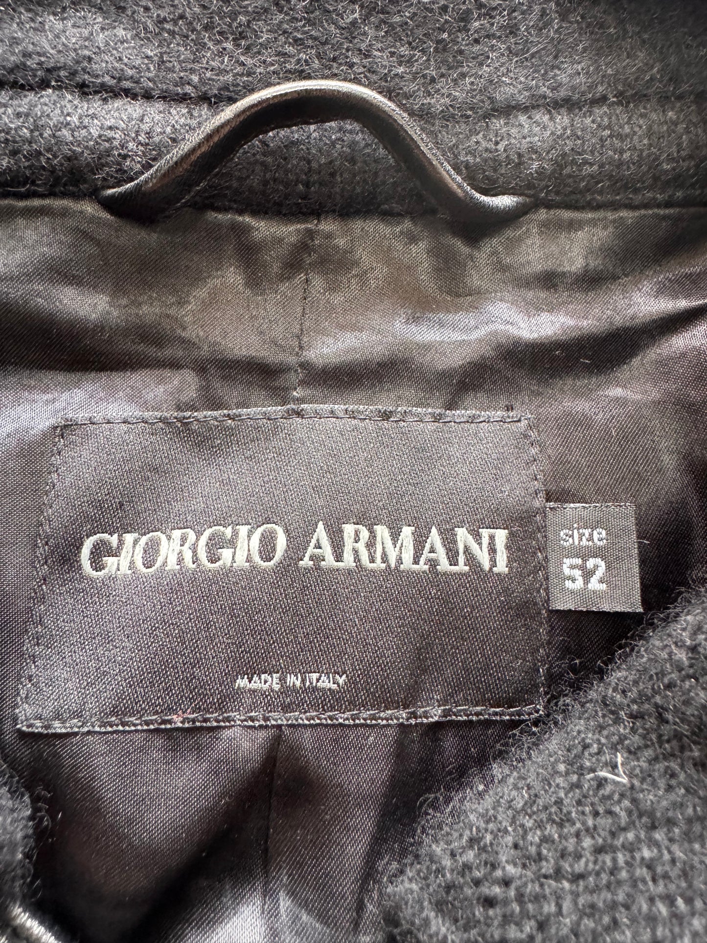 1990s Giorgio Armani Pure Black Leather Jacket (L)