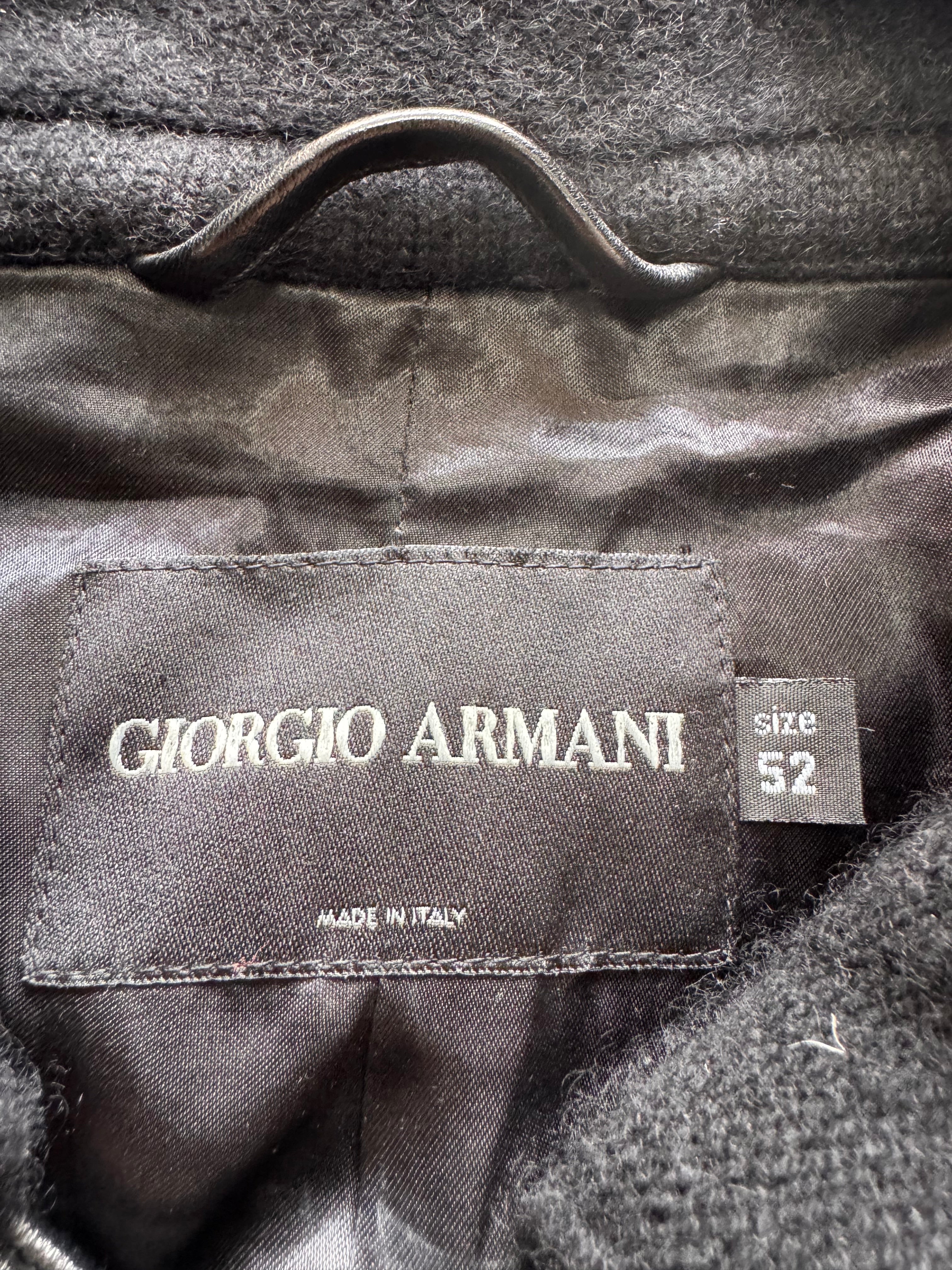 1990s Giorgio Armani Pure Black Leather Jacket