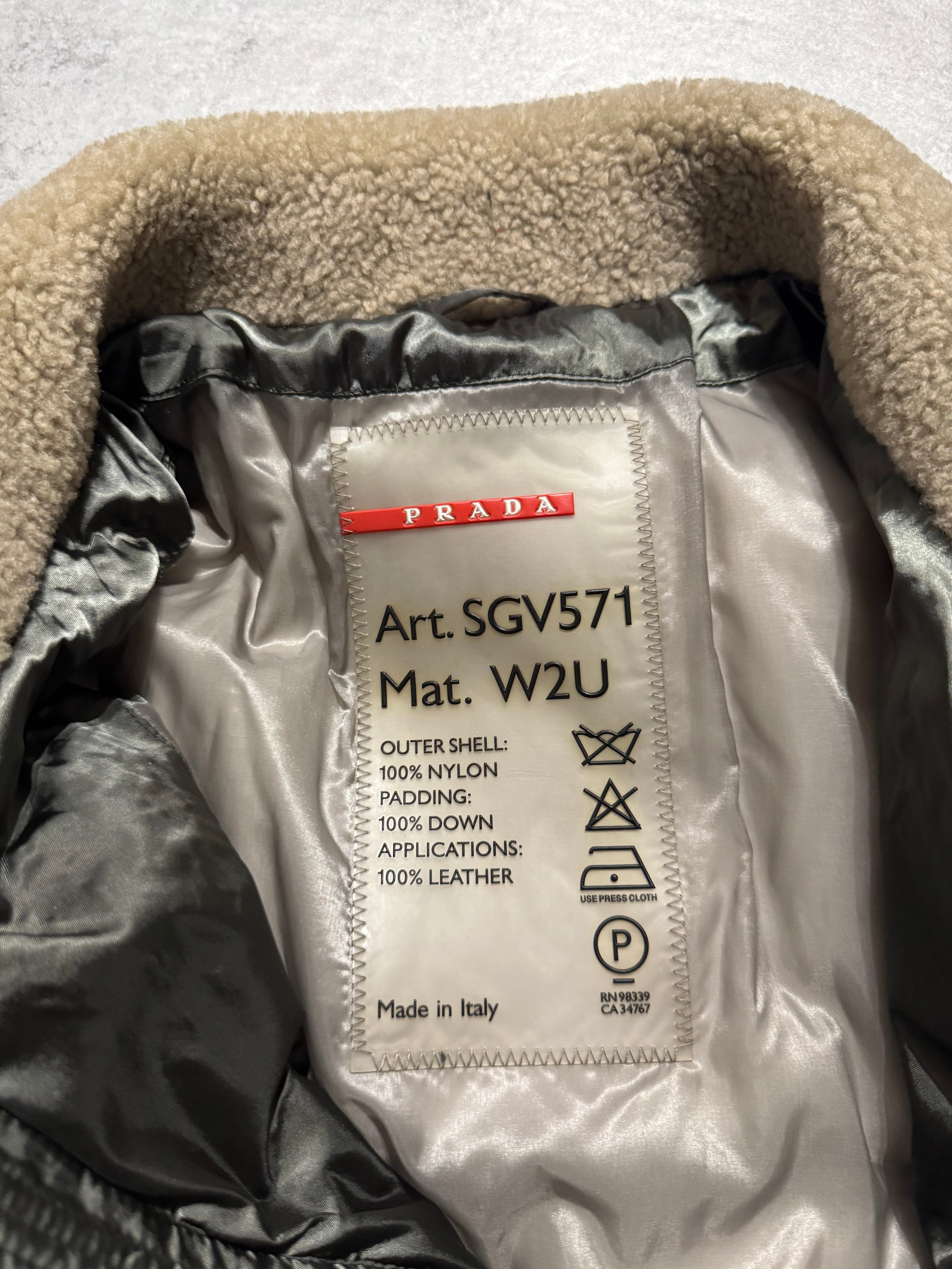 2000s Prada Warm Khaki Puffer Jacket