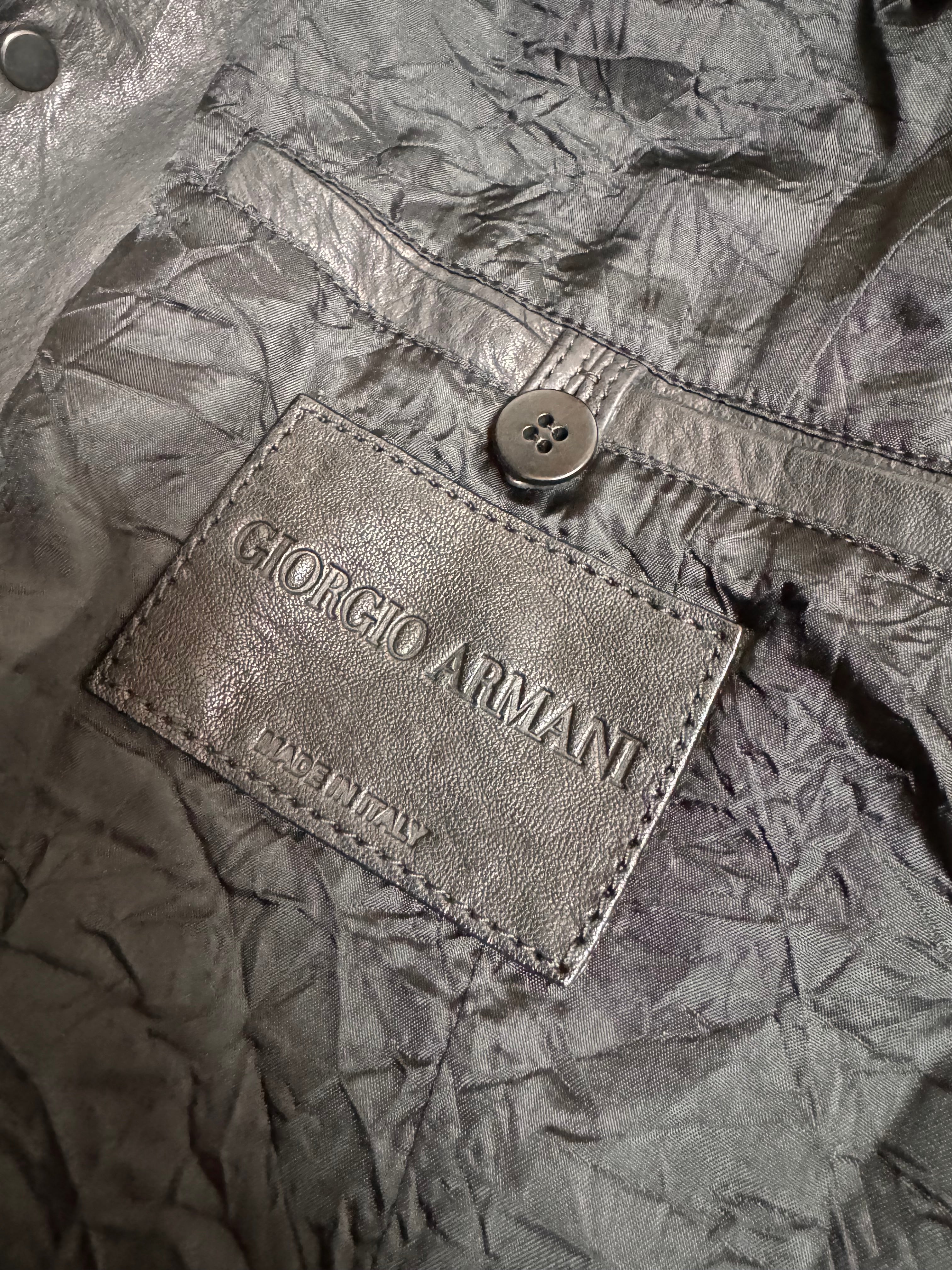 AW2011 Giorgio Armani Black Leather Jacket