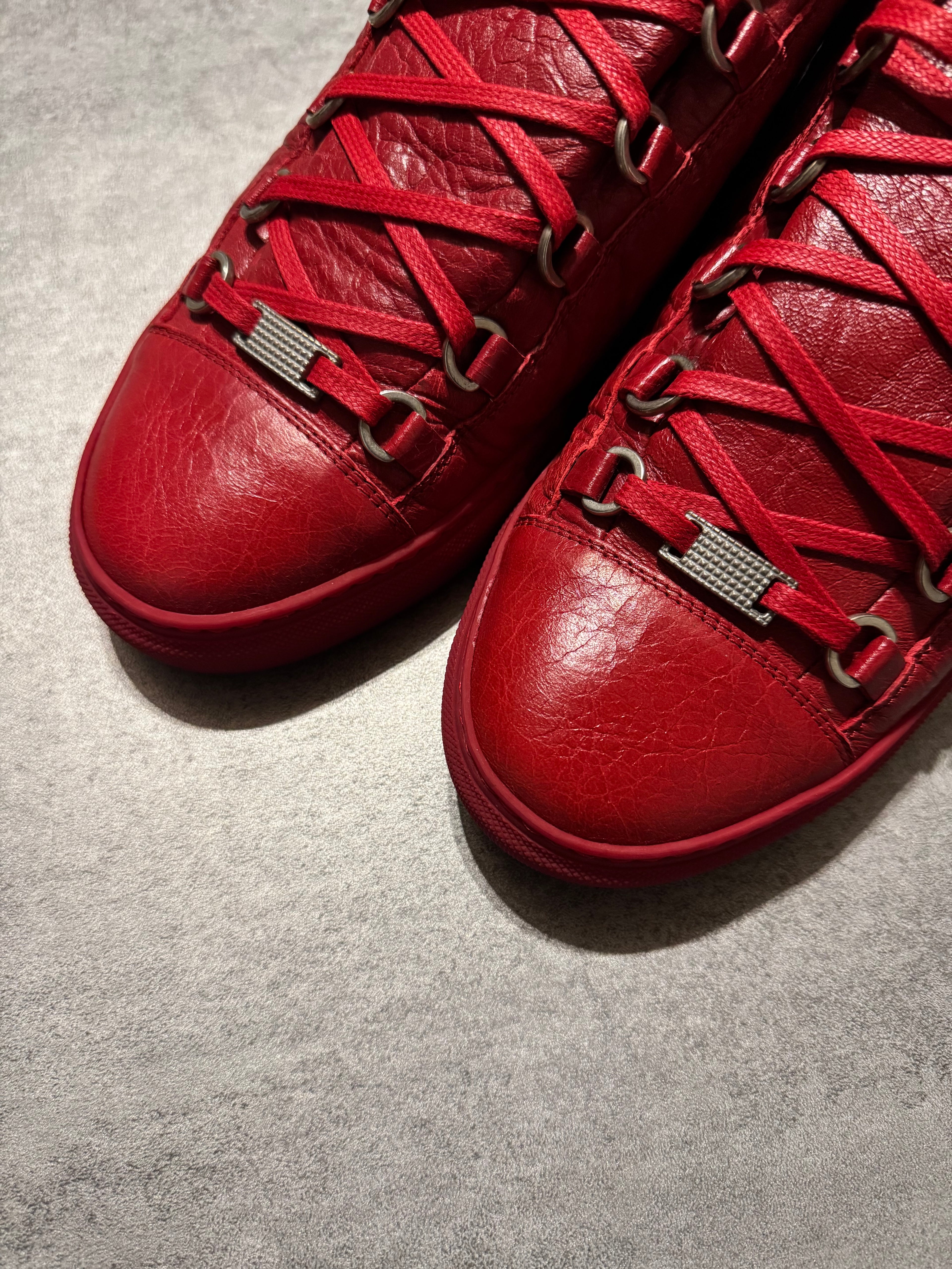 Balenciaga Arena Red High Top Leather Sneakers (41,5eu/us8)