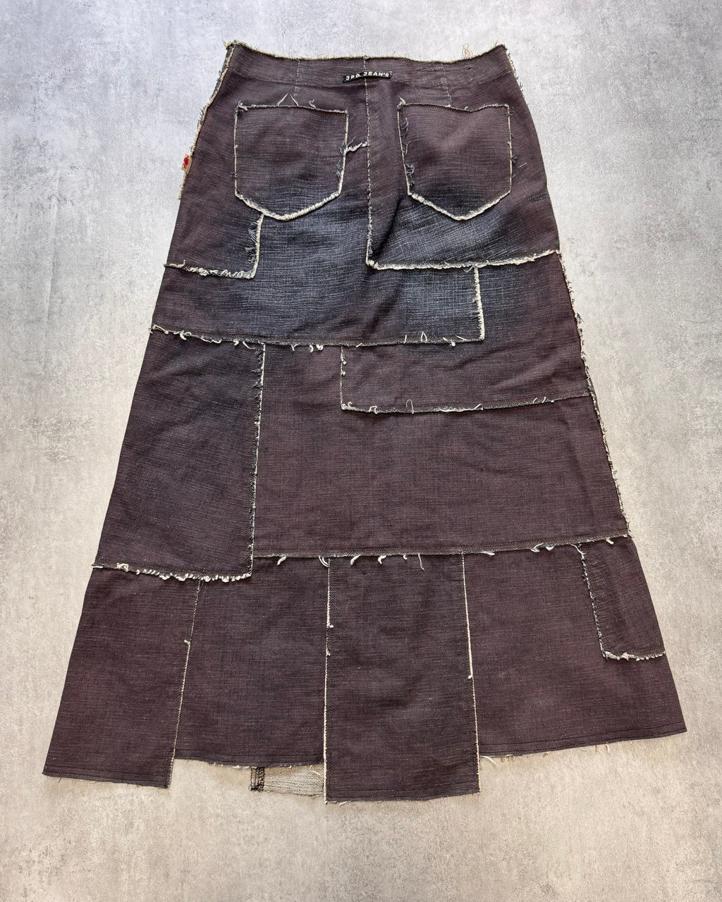 2000s Jean Paul Gaultier Denim Patchwork Jacket & Long Skirt Set