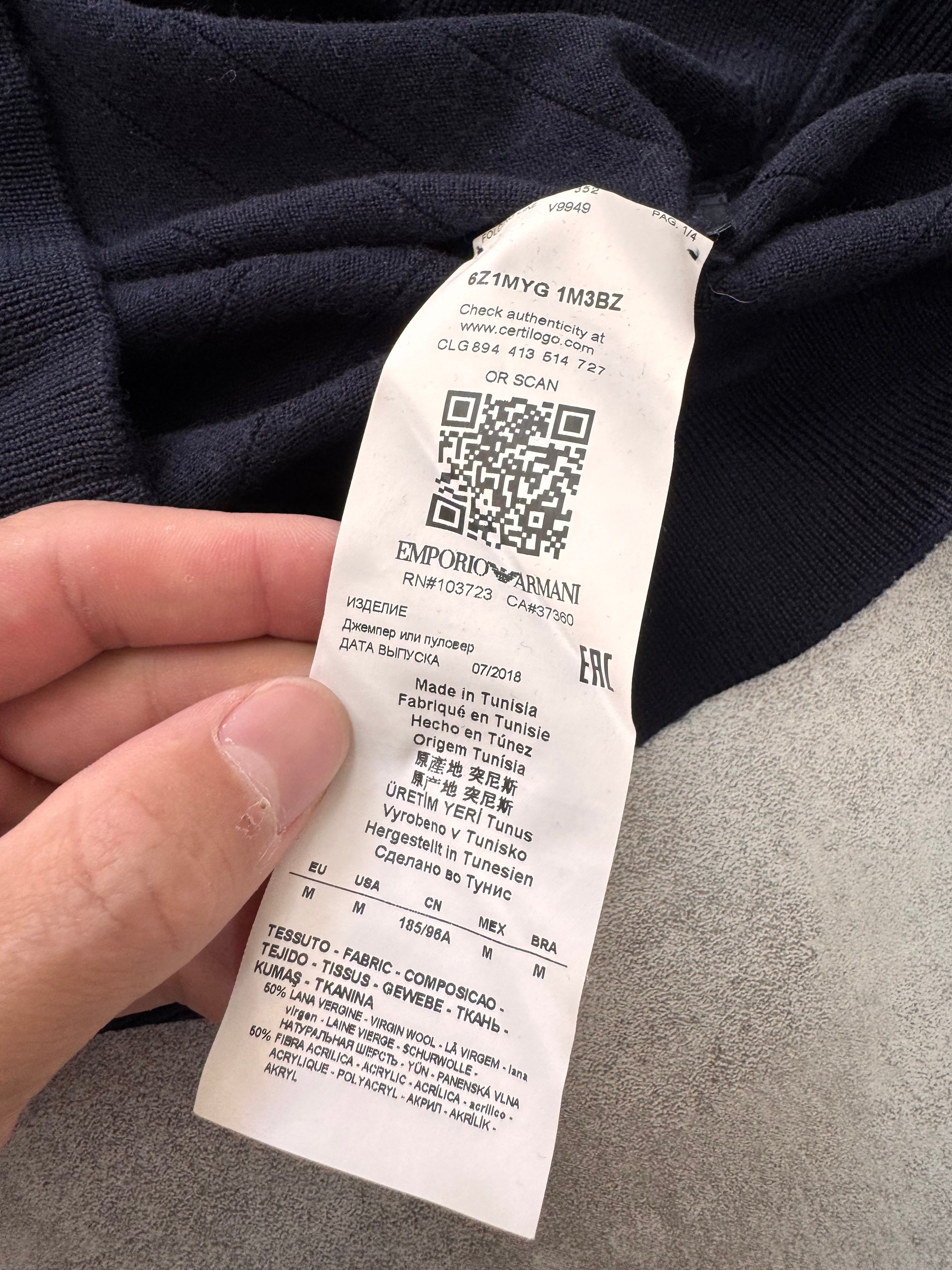 FW2018 Emporio Armani Stripped Navy Sweater