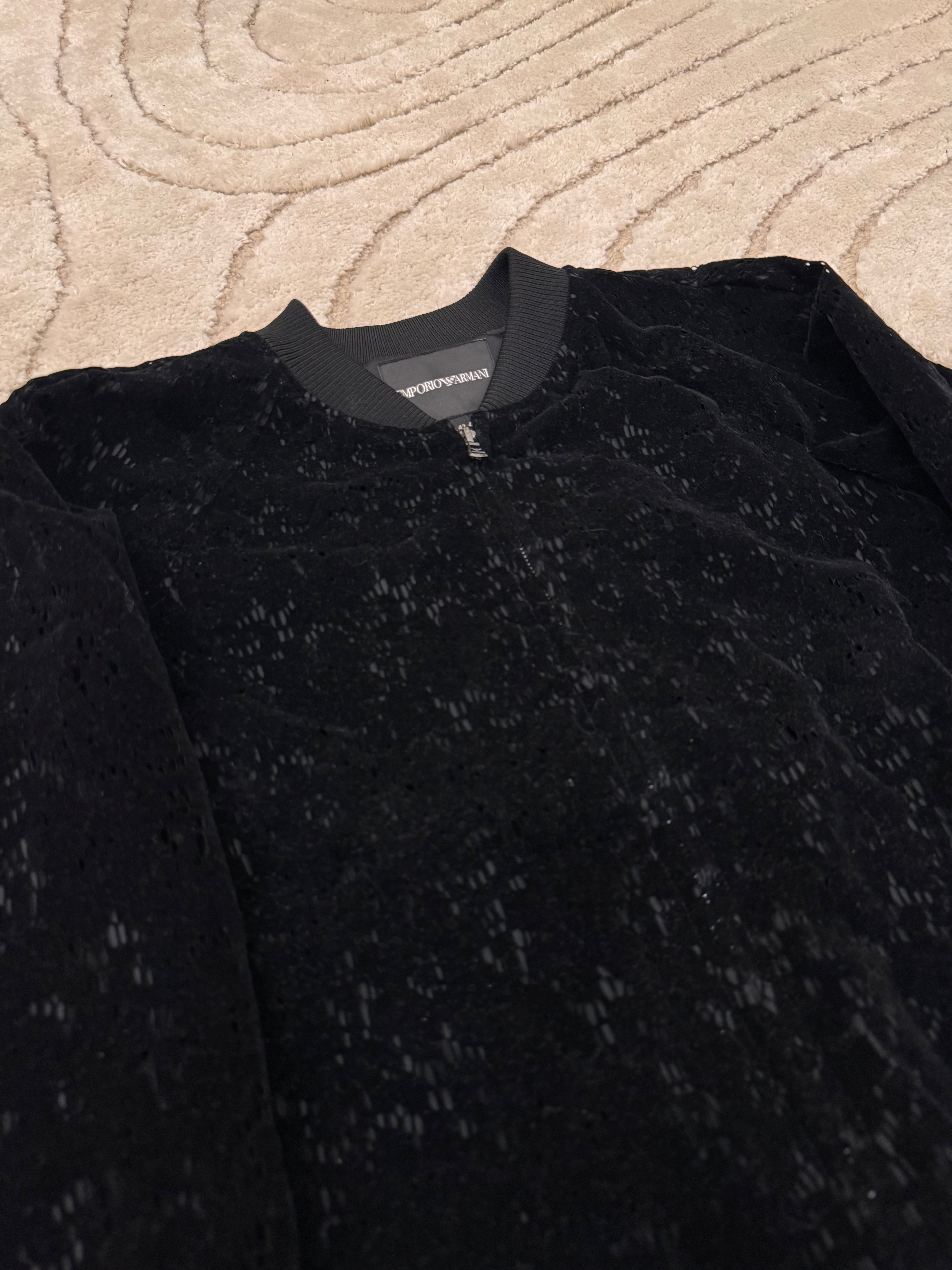 2000年代 エンポリオ アルマーニ ブラック レース ボンバー ジャケット (XS)