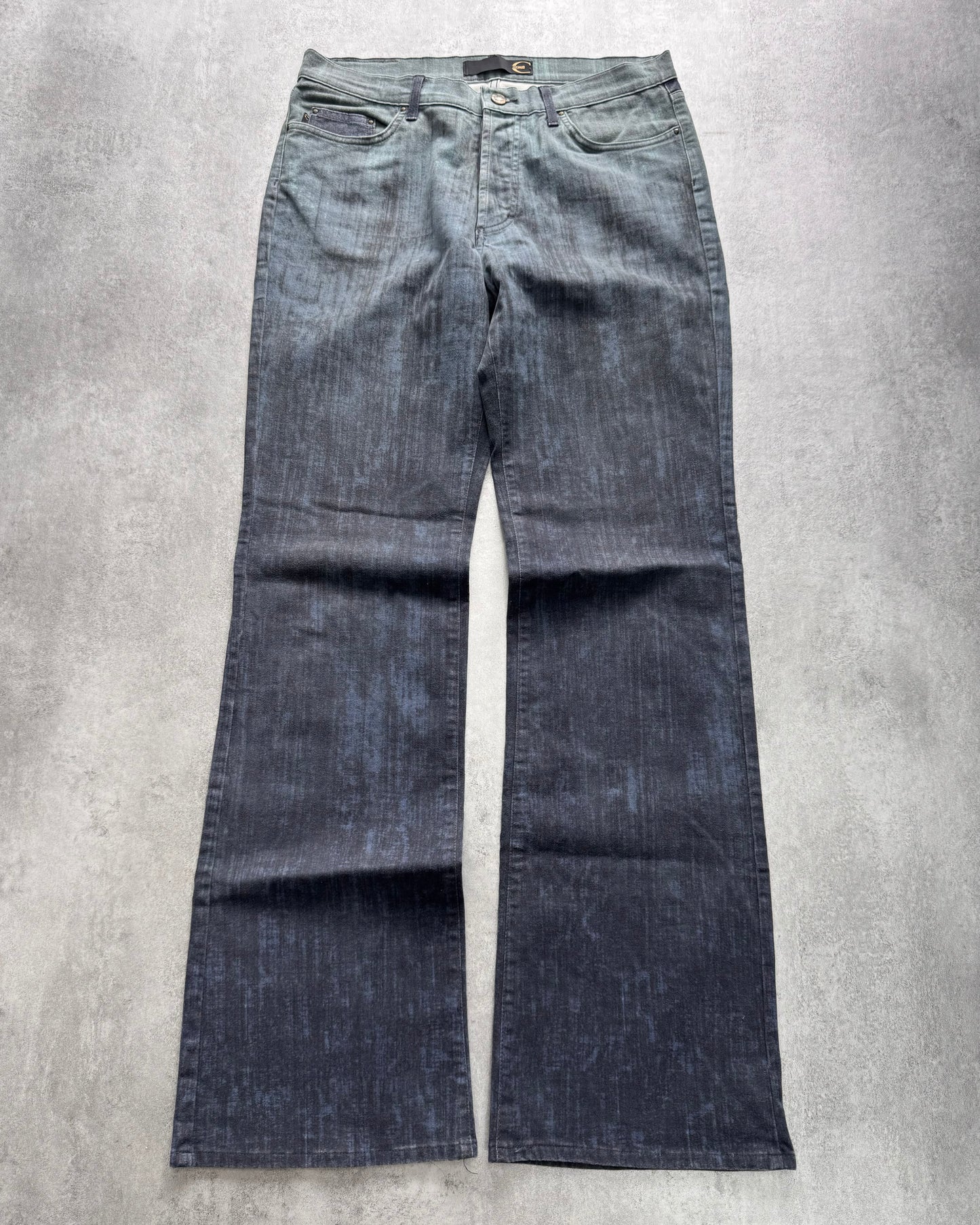 2000s Cavalli Elevation Disorder Blue Bootcut Pants (M/L)