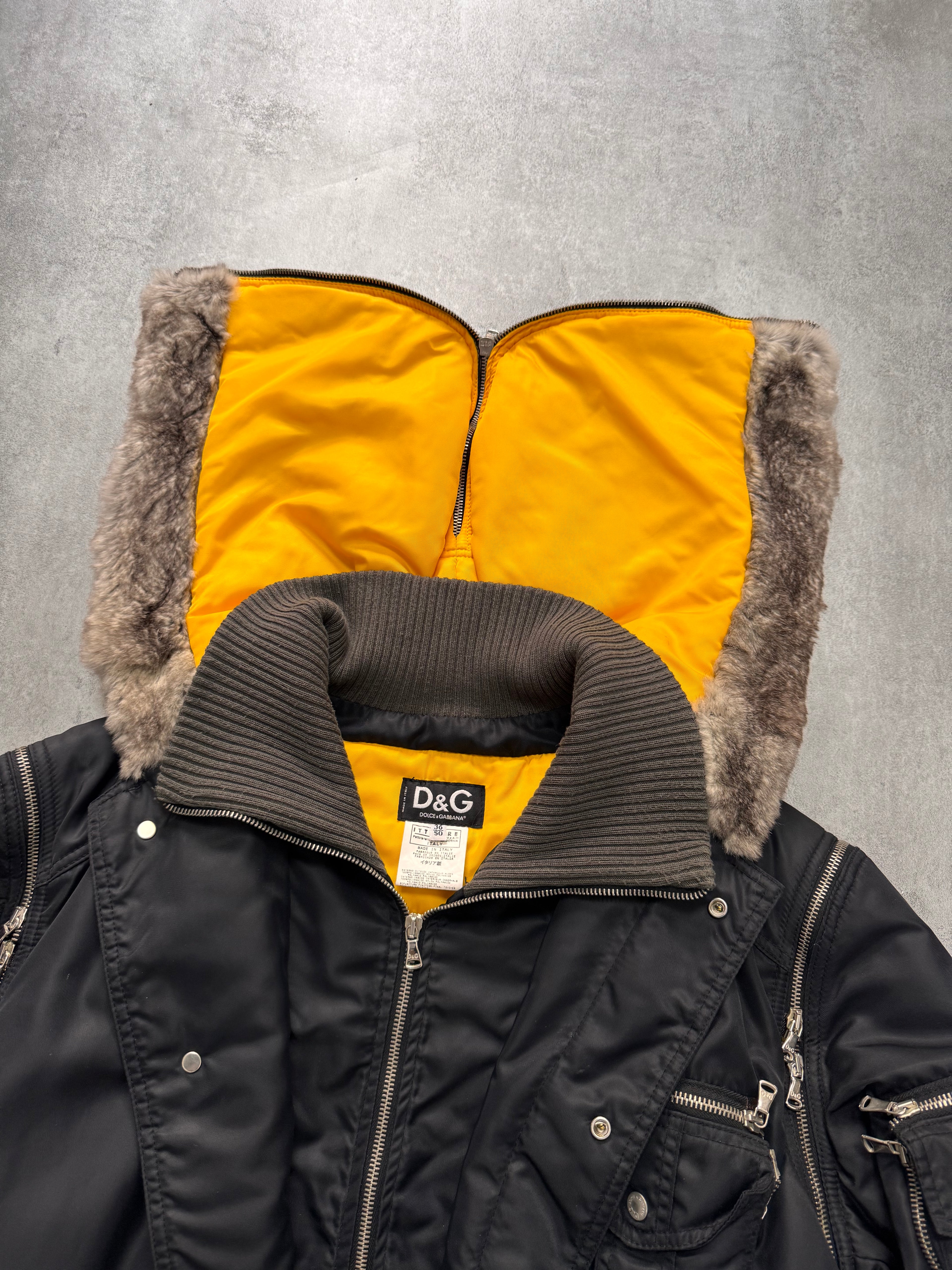 AW2003 Dolce & Gabbana Tornado Zipper Military Coat