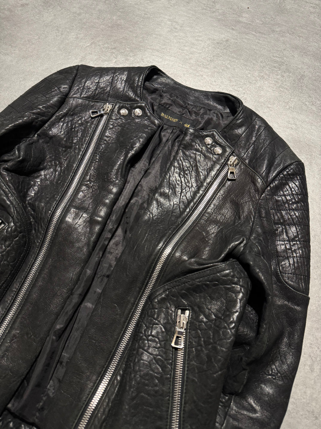 AW2015 Balmain x H&M Pure Biker Leather Jacket