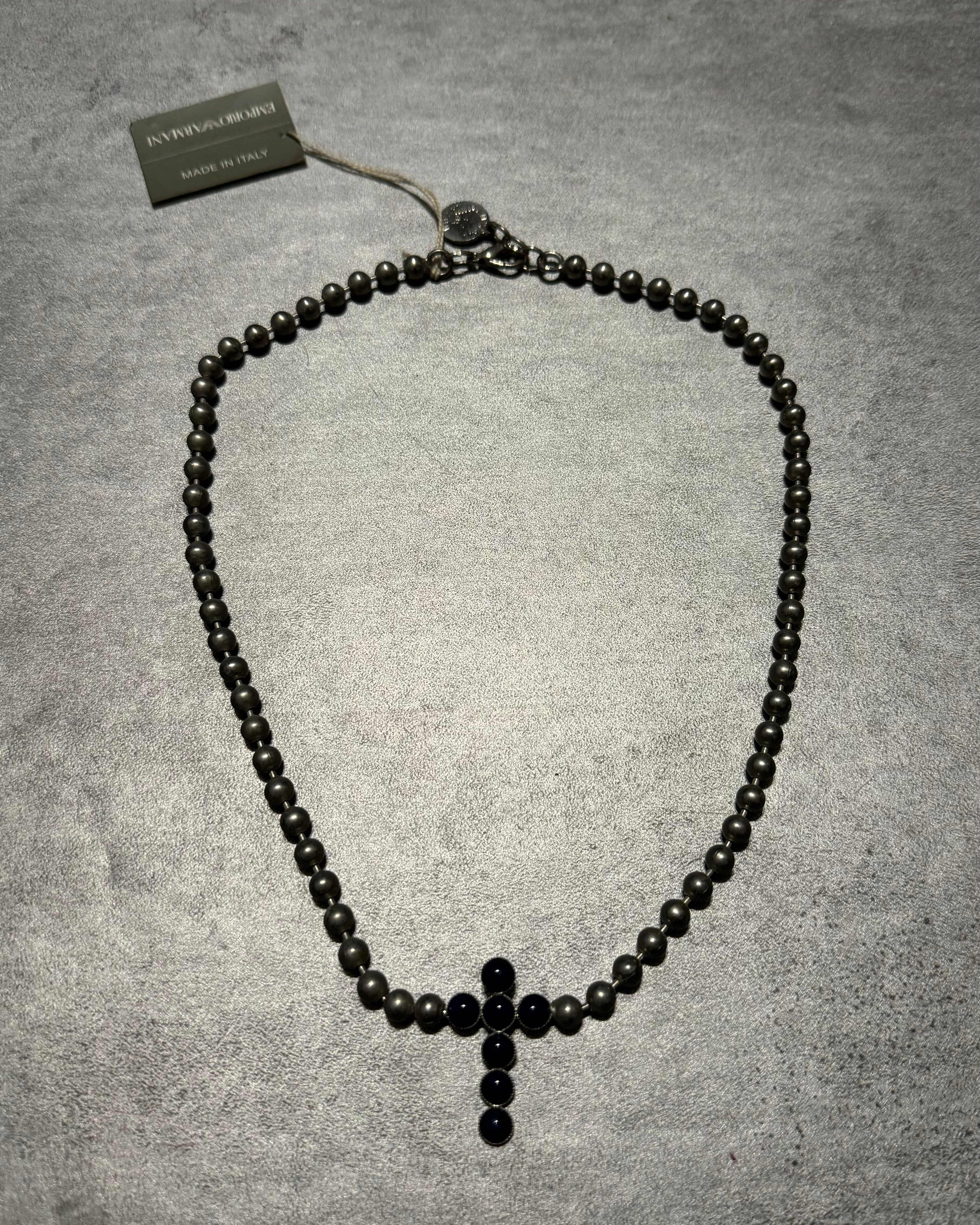 SS2011 Emporio Armani Dark Cross & Grey Avant-Garde Necklace  (OS) - 1