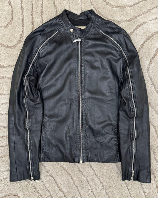 2000s Primo Emporio Metal Arm Zips Leather Jacket (S/M)