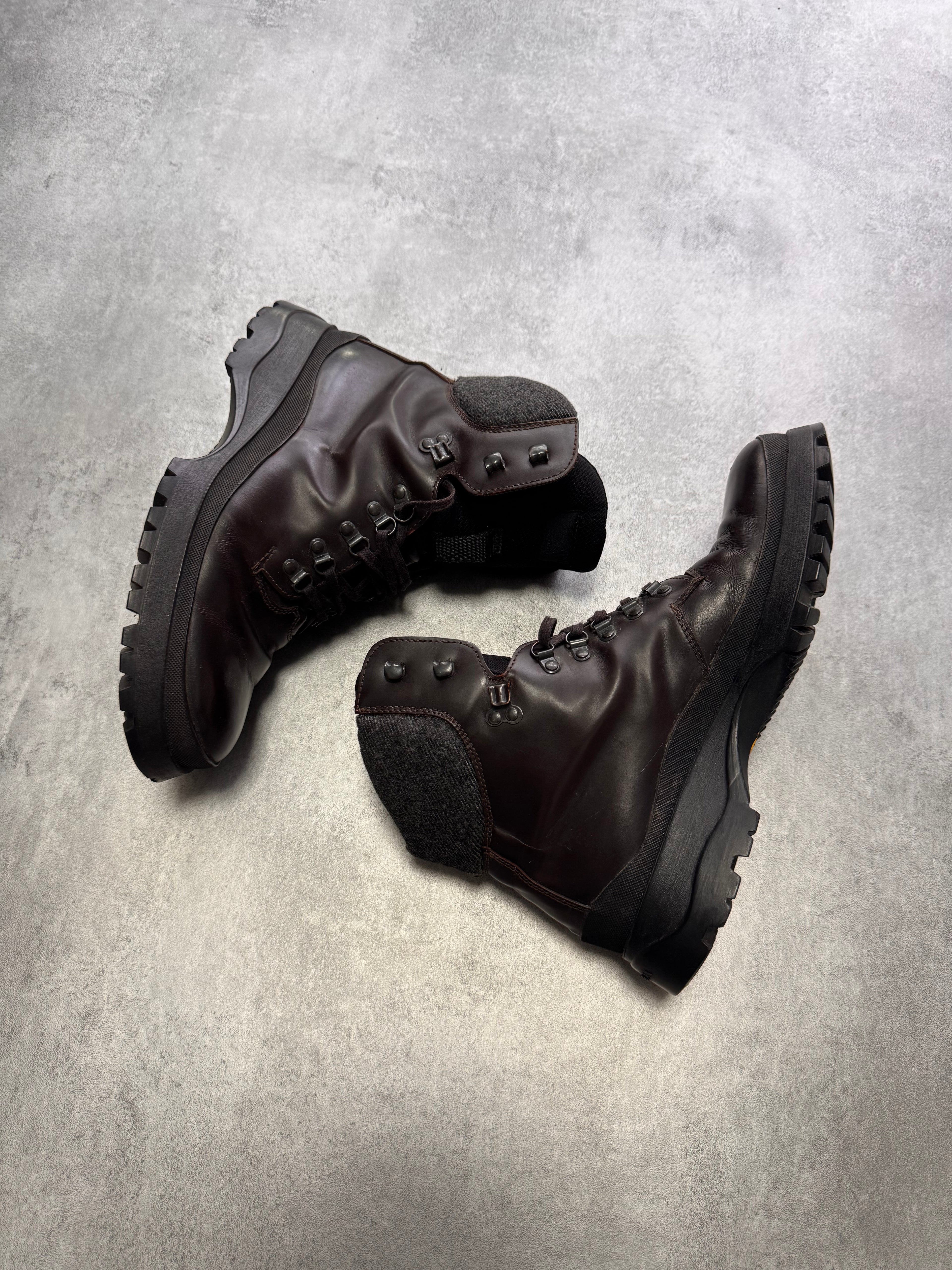FW1999 Prada Brown Leather Hiking Boots