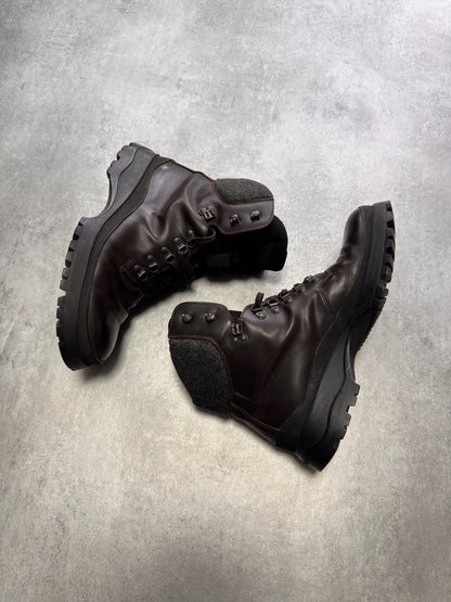 FW1999 Prada Brown Leather Hiking Boots (44eu/us10)