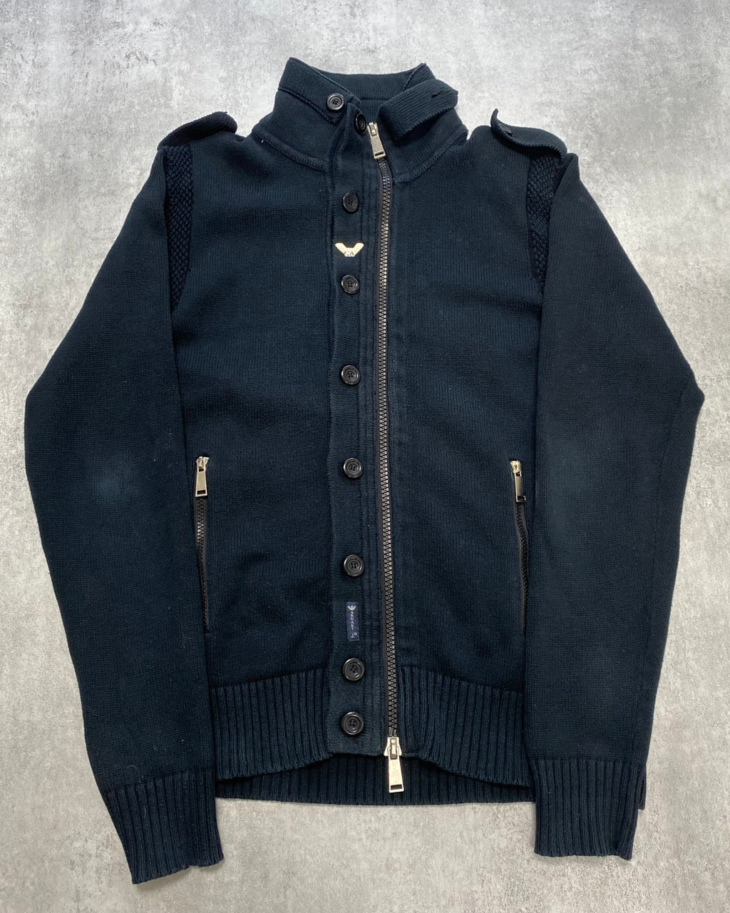 Armani Class Navy 拉链毛衣（L）