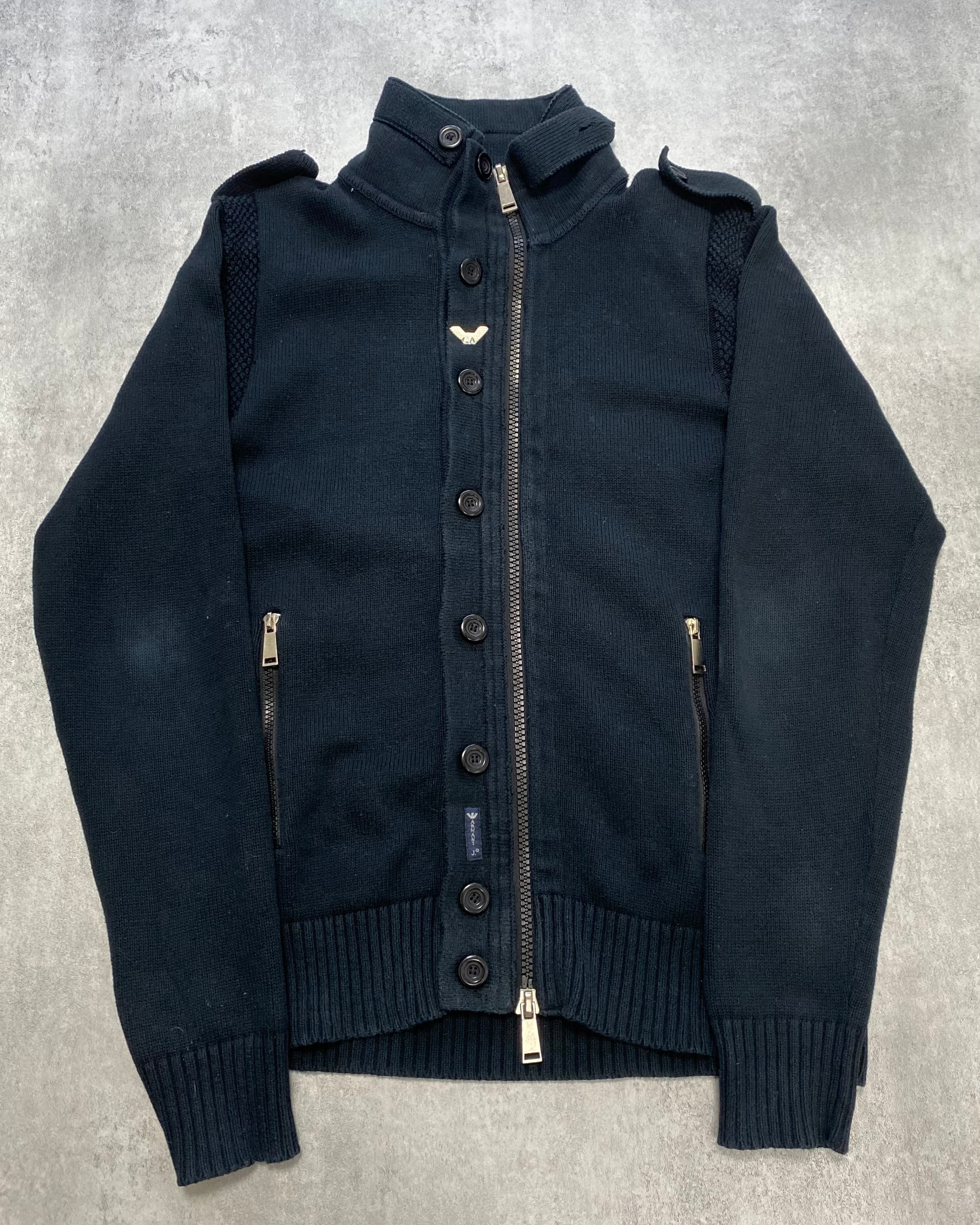 Armani Class Navy 拉链毛衣（L）
