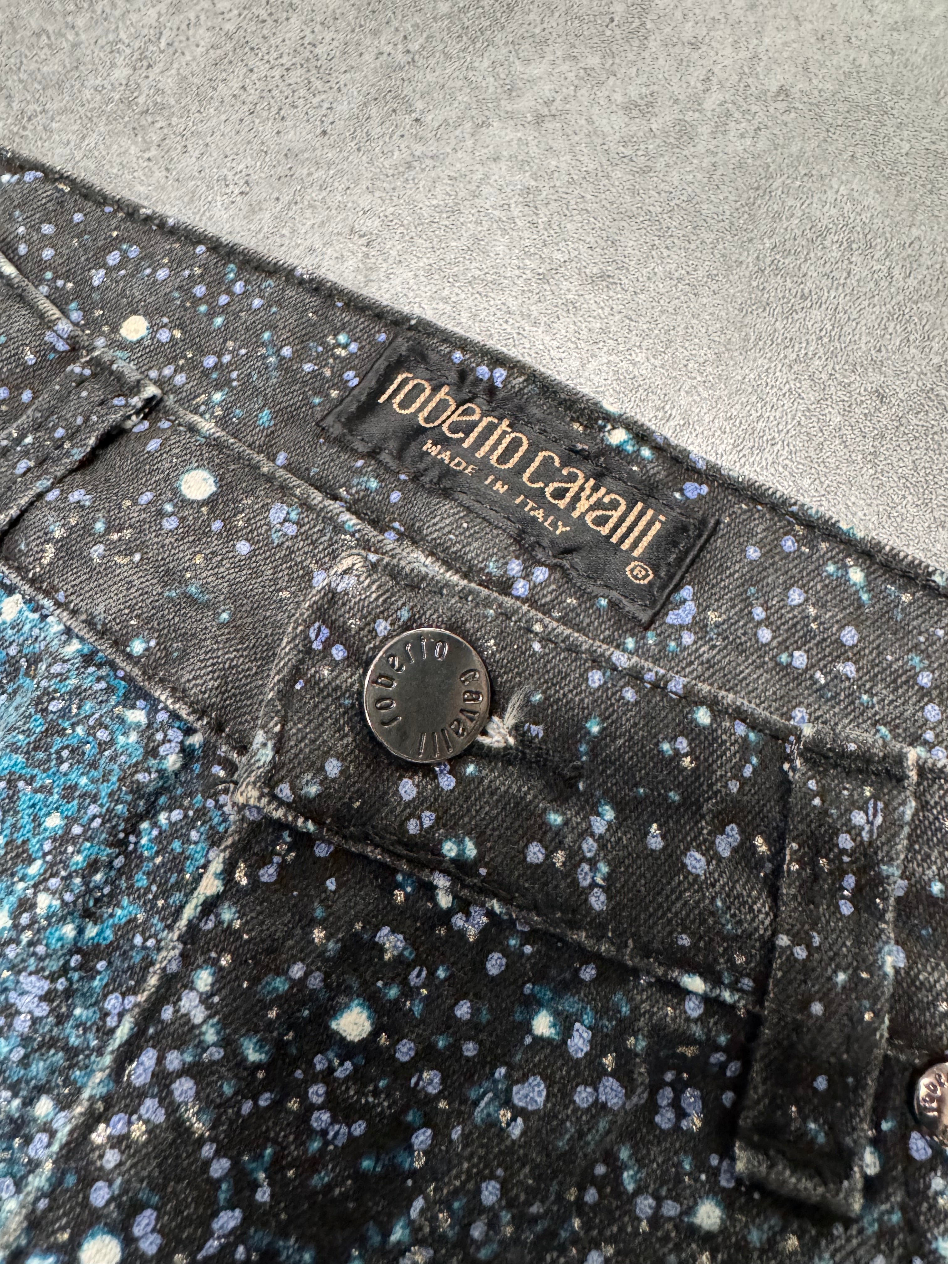 2000s Roberto Cavalli Galaxy Expansion Blue Pants