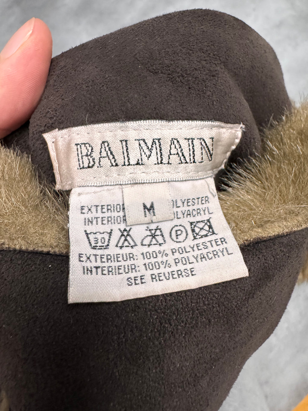 1990s Balmain Faux Fur Reversible Jacket