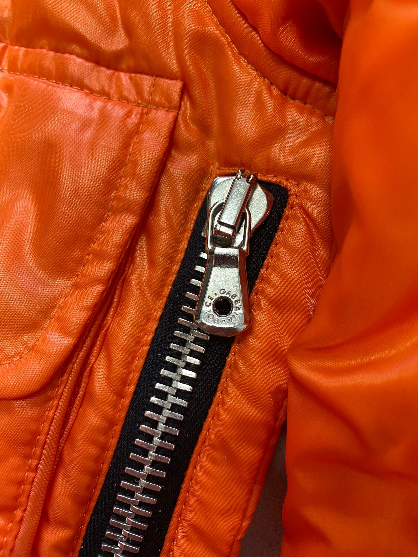 Dolce & Gabbana Orange Puffer Hooded Jacket (S)