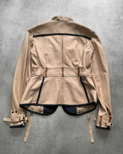 Just Cavalli Beige Ulitity Leather Jacket (S)