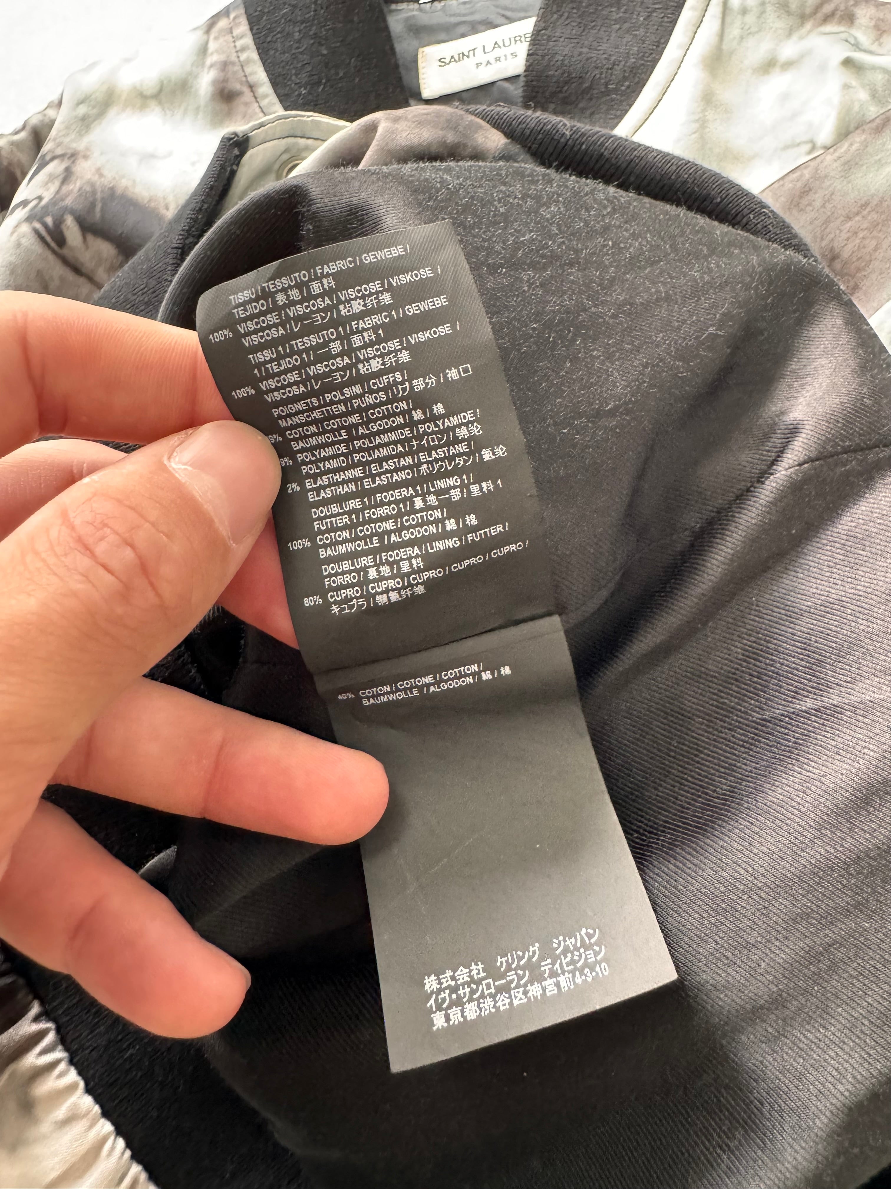 SS2017 Saint Laurent Grey and Black Tie-Dye Bomber Jacket