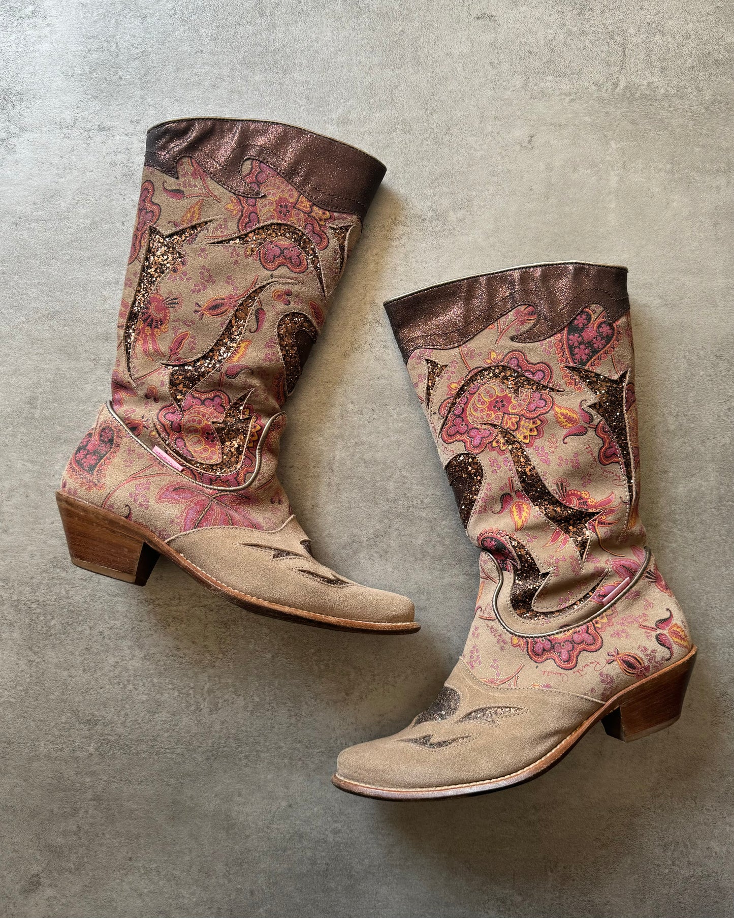 2000s Roberto Cavalli Cow-Boy Glamour Boots (37) - 1